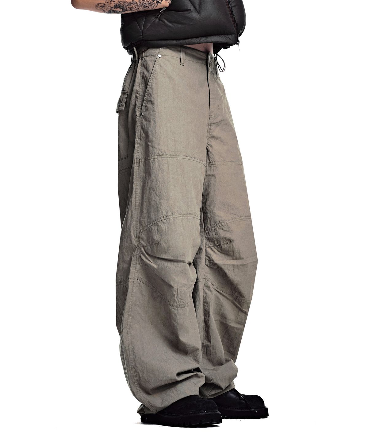 세컨모놀로그(SECONDMONO) Pigment Double Knee Wide Pants [DARKBEIGE]_SEPT087DARKBEIGE