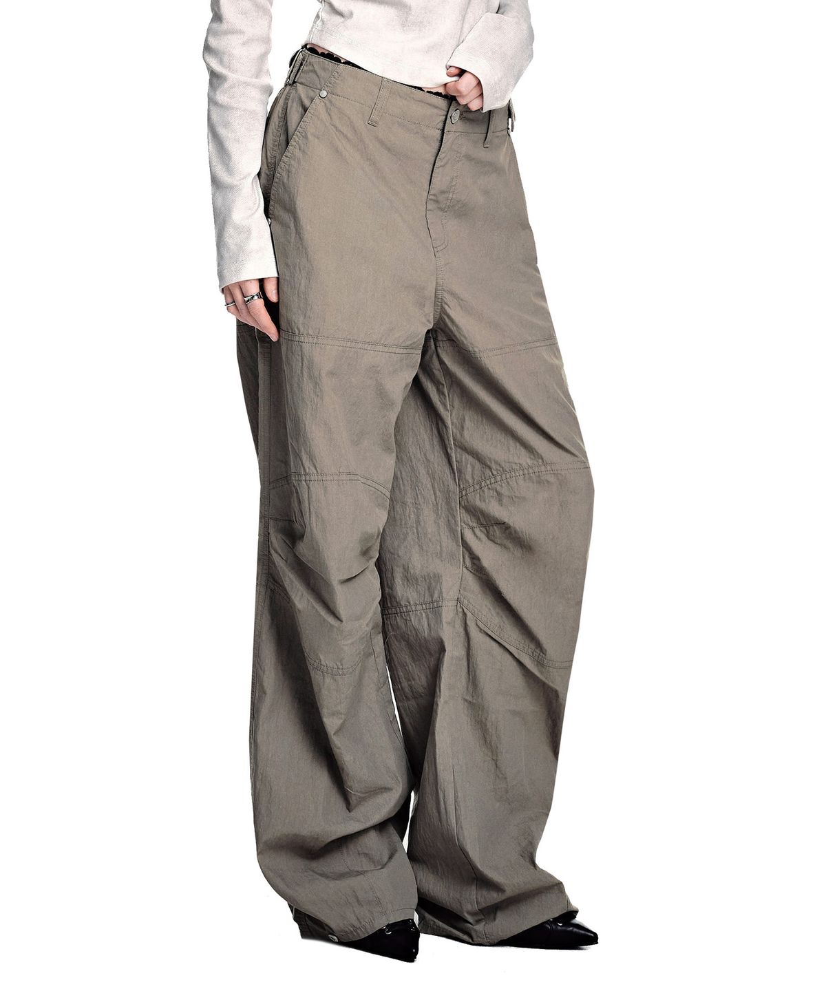 세컨모놀로그(SECONDMONO) Pigment Double Knee Wide Pants [DARKBEIGE]_SEPT087DARKBEIGE