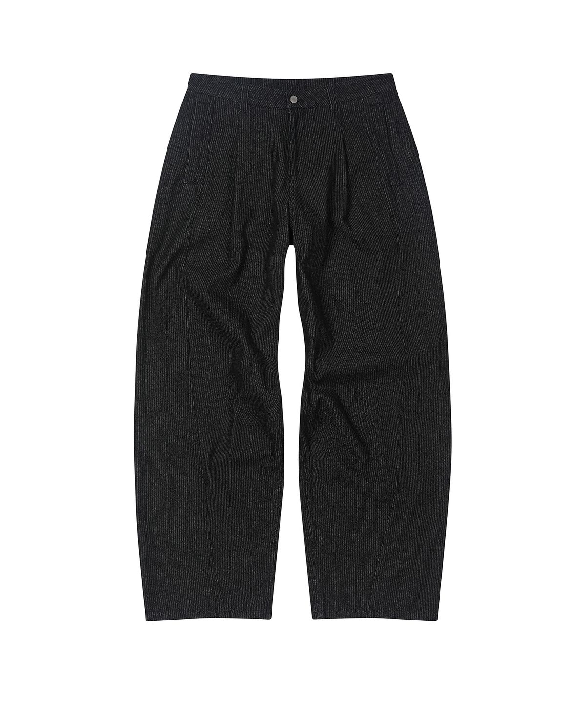 세컨모놀로그(SECONDMONO) Pinstripe Curved Denim Pants [BLACK]_SEPT084BLACK
