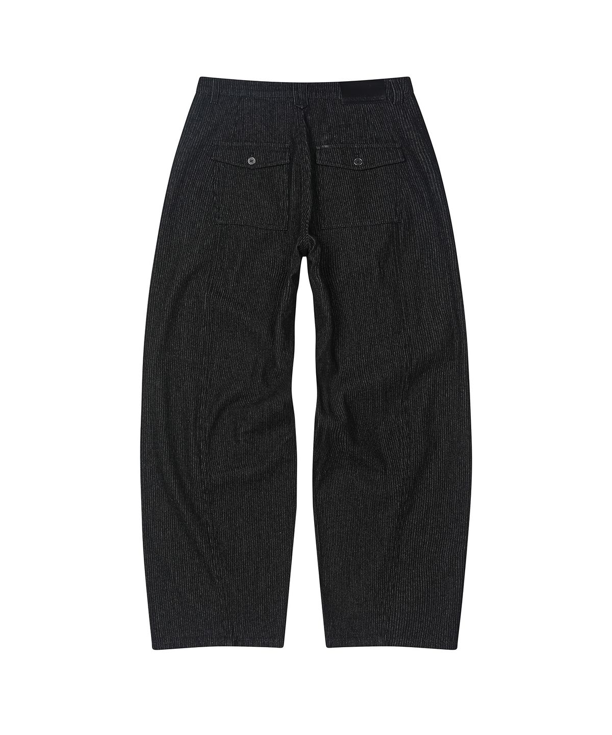 세컨모놀로그(SECONDMONO) Pinstripe Curved Denim Pants [BLACK]_SEPT084BLACK