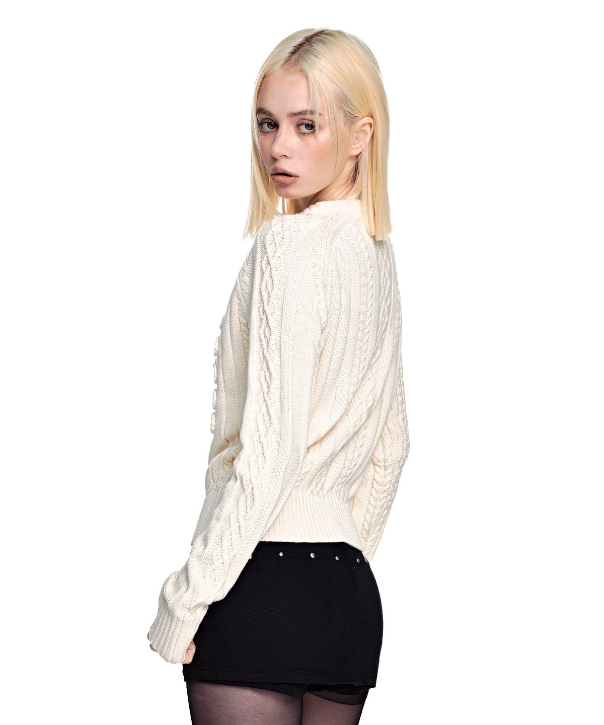 세컨모놀로그(SECONDMONO) Napoleon Frog Cardigan [IVORY]_SEWCD010IVORY