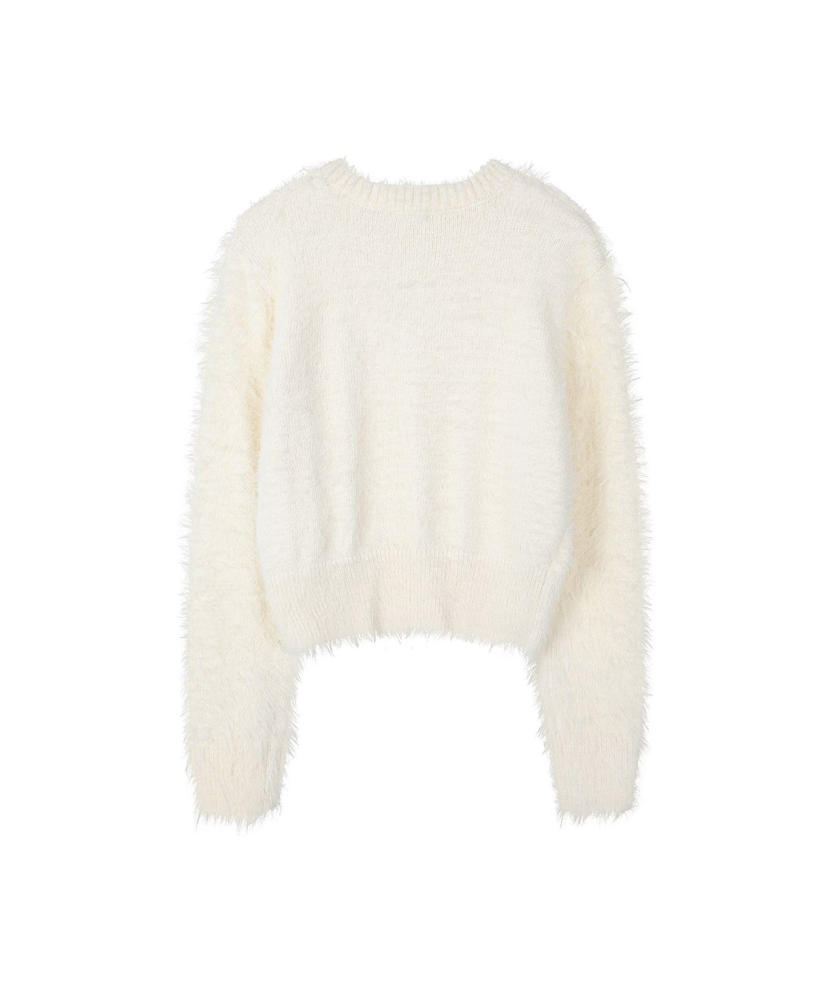 세컨모놀로그(SECONDMONO) Hairy Round Neck Button Cardigan [IVORY]_SEWCD009IVORY
