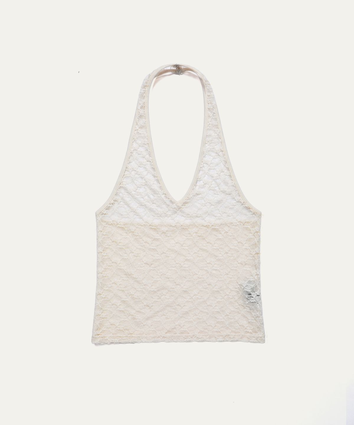 톤드(TONED) Lace halter sleeveless top (cream)