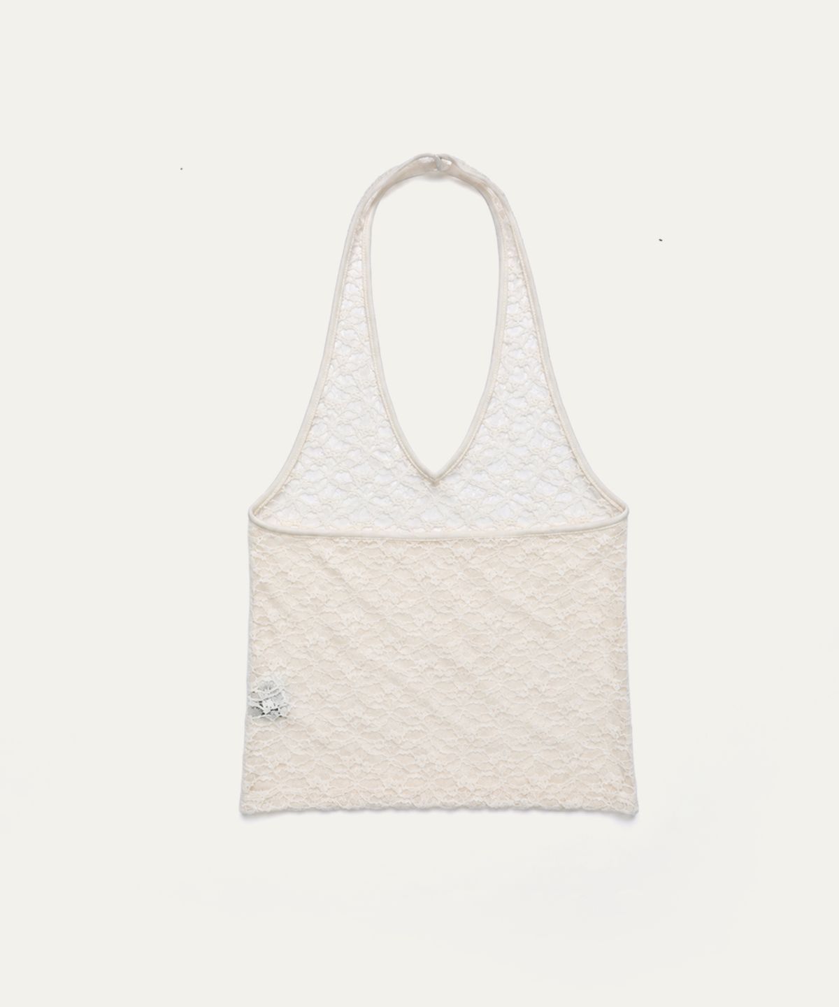 톤드(TONED) Lace halter sleeveless top (cream)