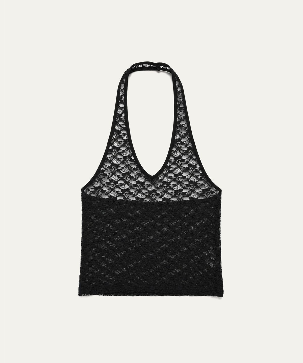 톤드(TONED) Lace halter sleeveless top (black)