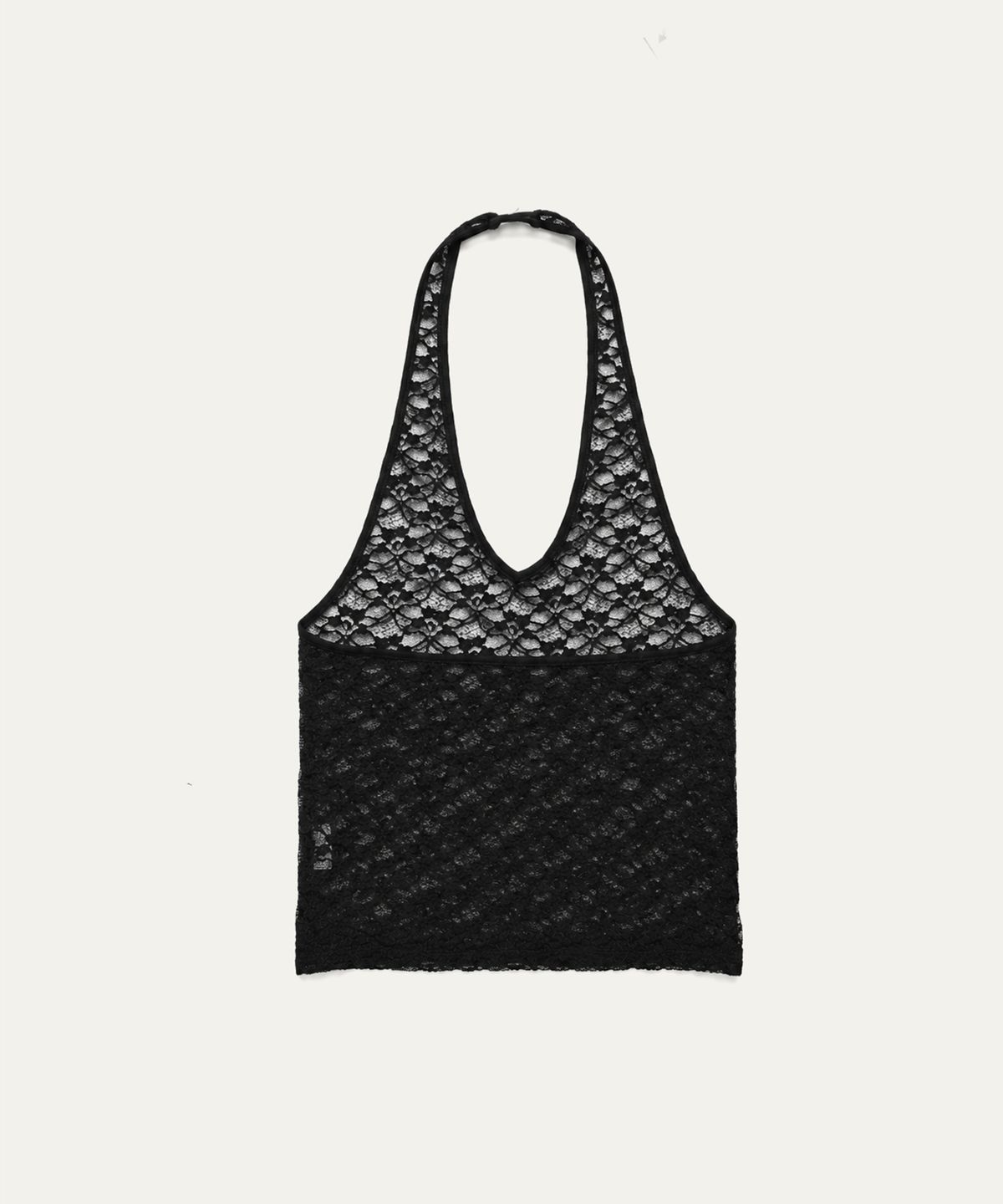 톤드(TONED) Lace halter sleeveless top (black)