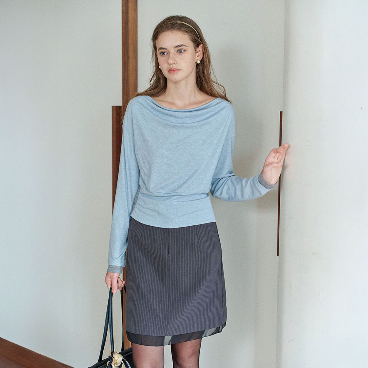 심플레트로(SIMPLE RETRO) SR_Vintage french stripe mini skirt