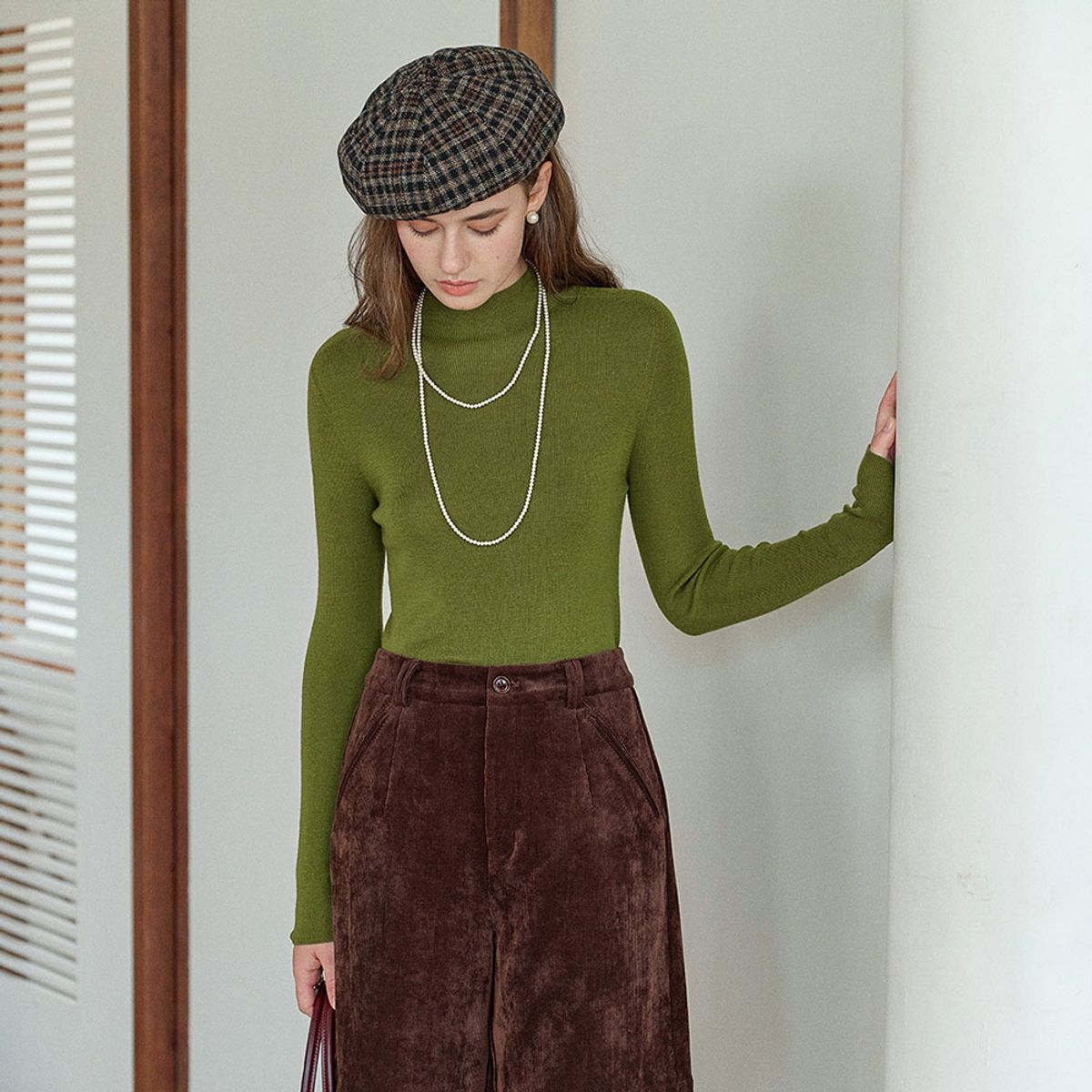 심플레트로(SIMPLE RETRO) SR_Turtleneck inner layer top_4color