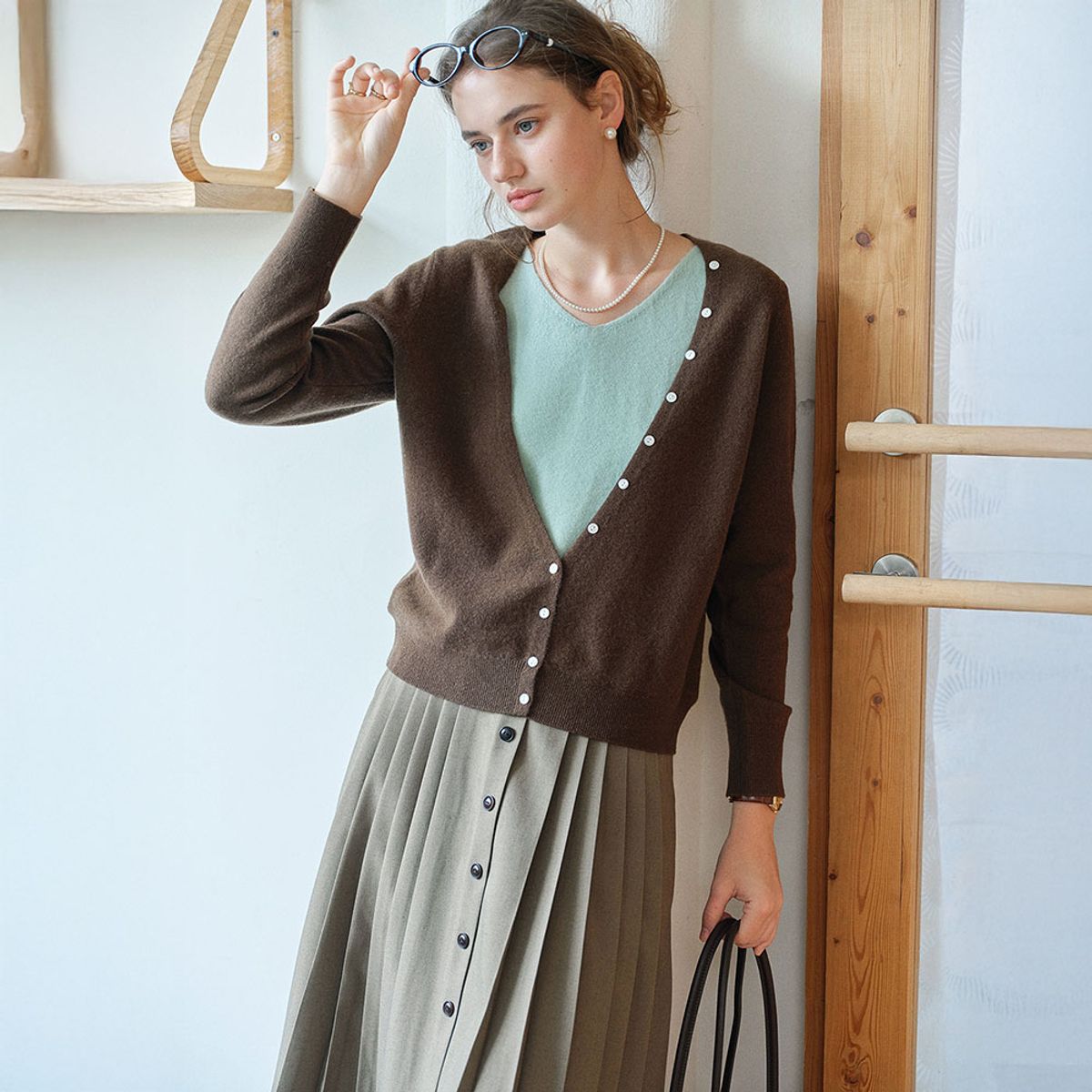 심플레트로(SIMPLE RETRO) SR_Fake two-piece pullover knit_3color