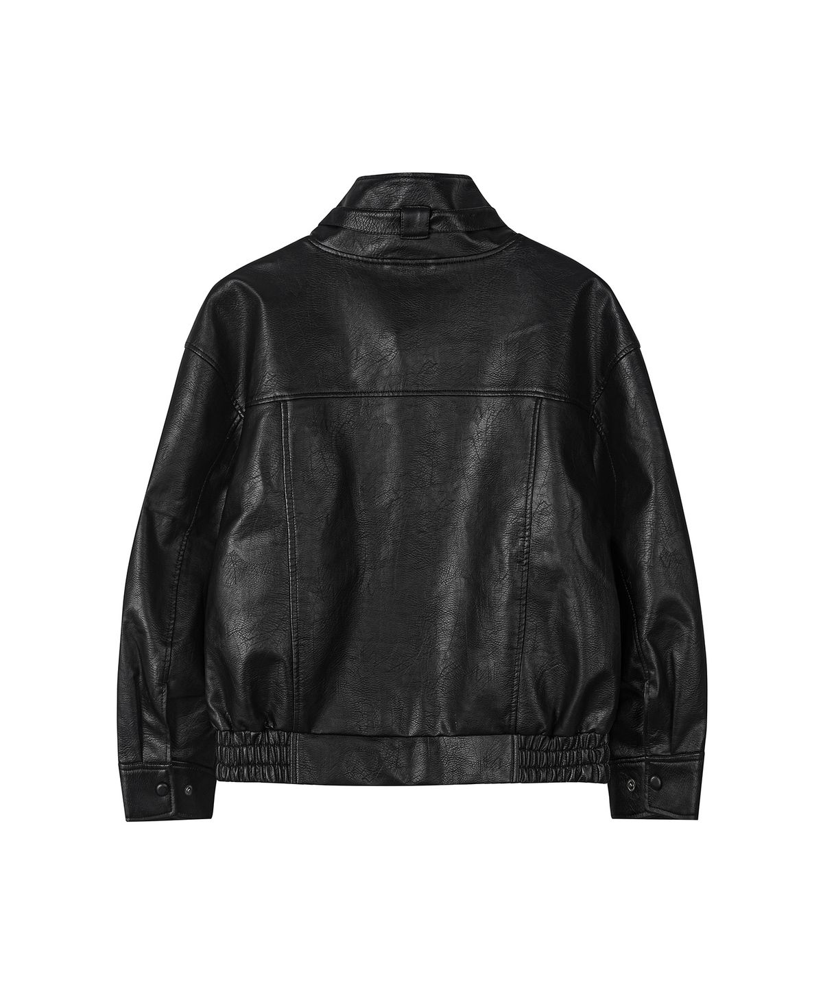 세컨모놀로그(SECONDMONO) High Neck Leather Blouson [BLACK]_SEWJK007BLACK