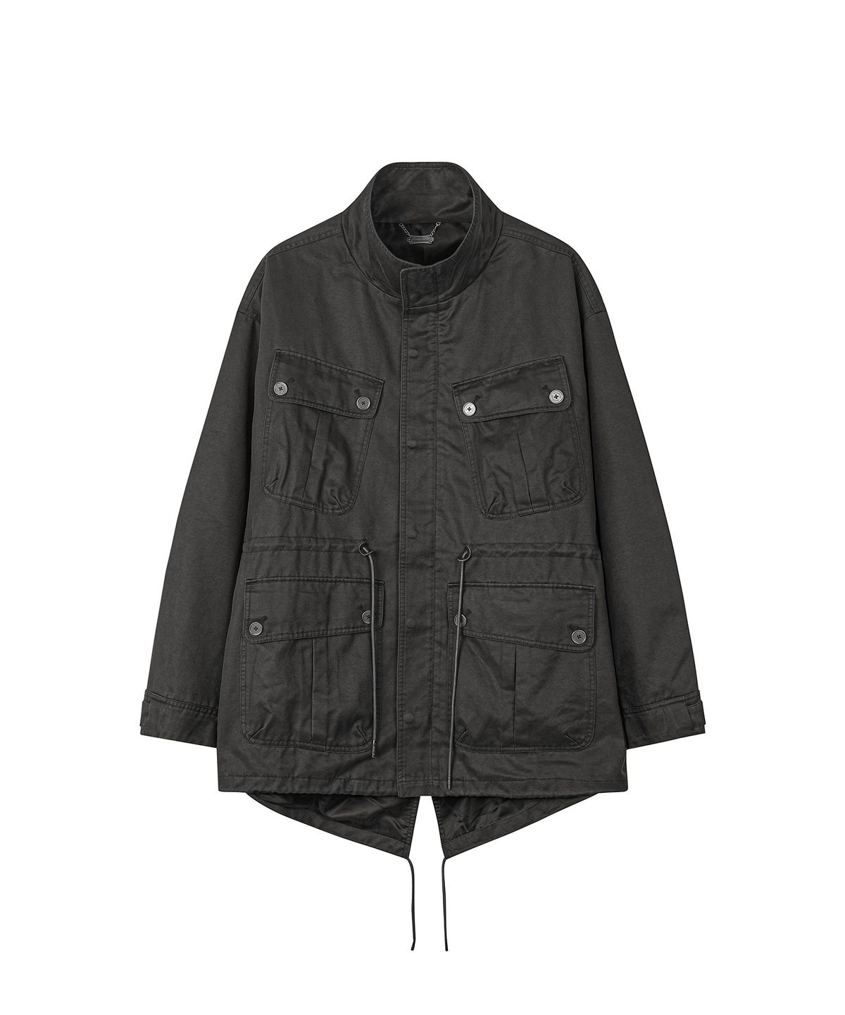 세컨모놀로그(SECONDMONO) Waxed Fishtail Field Jacket [CHARCOAL]_SEJK038CHARCOAL