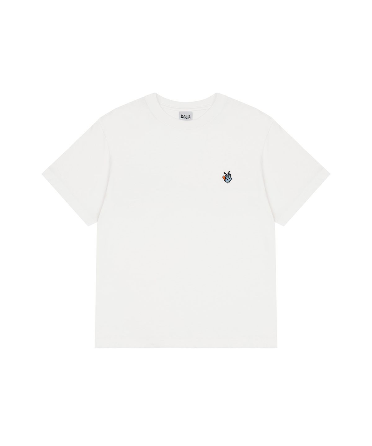 빠삐용 몬스터(PAPILLON MONSTER) S/S PAPI Emb Regular T-shirt_White