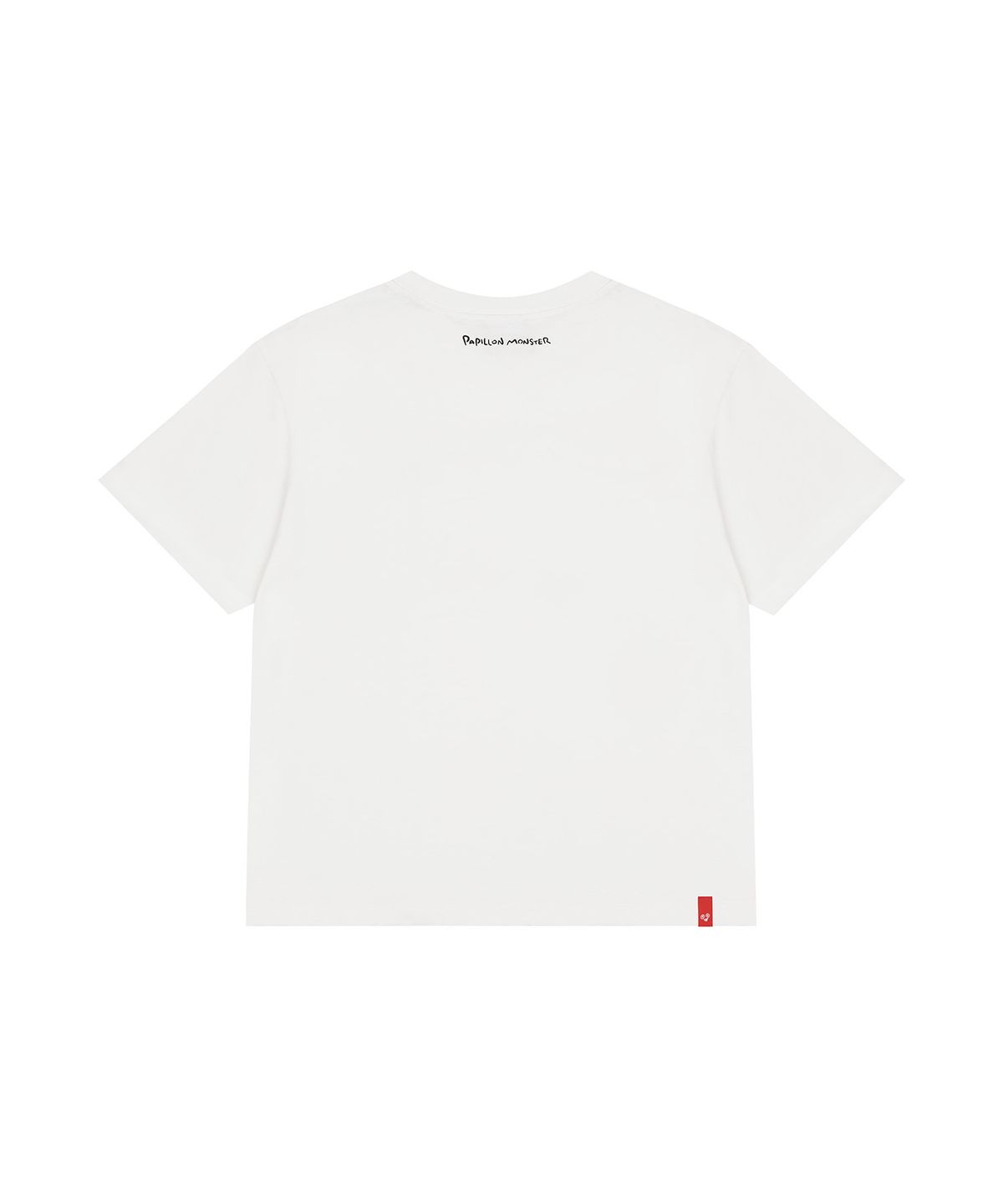 빠삐용 몬스터(PAPILLON MONSTER) S/S PAPI Emb Crop fit T-shirt_White