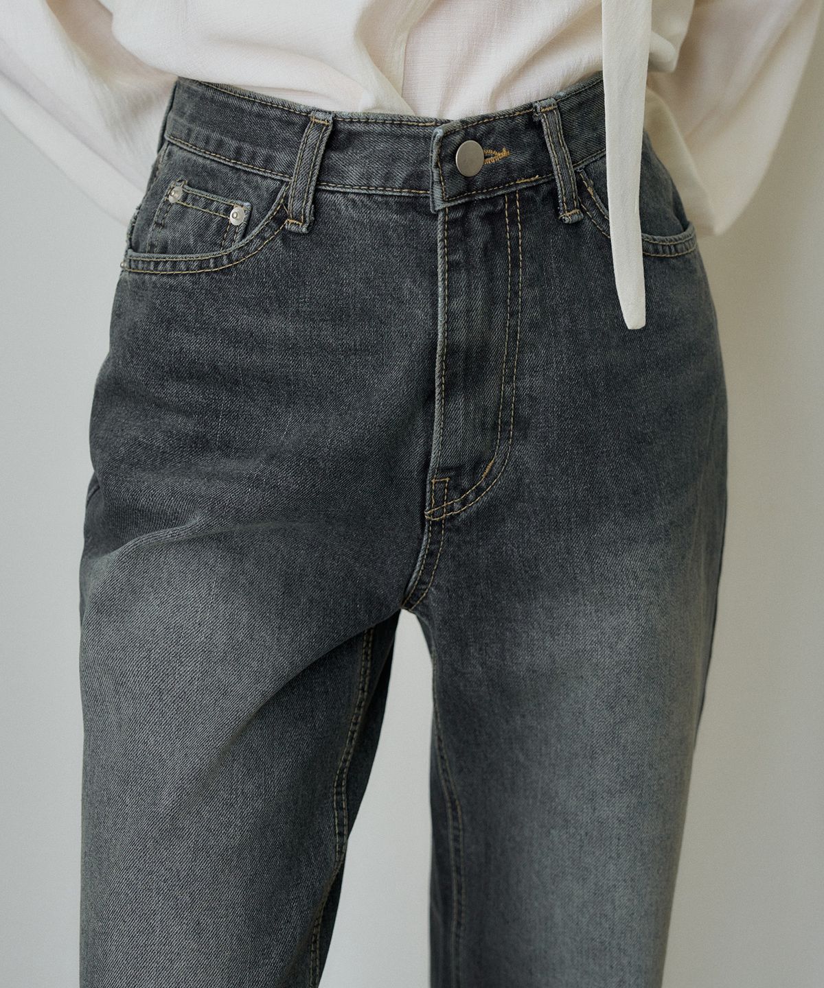 헤인트(HAINT) AUVIN VINTAGE WASHED WIDE BOOTCUT DENIM 2COL_DARK BLUE