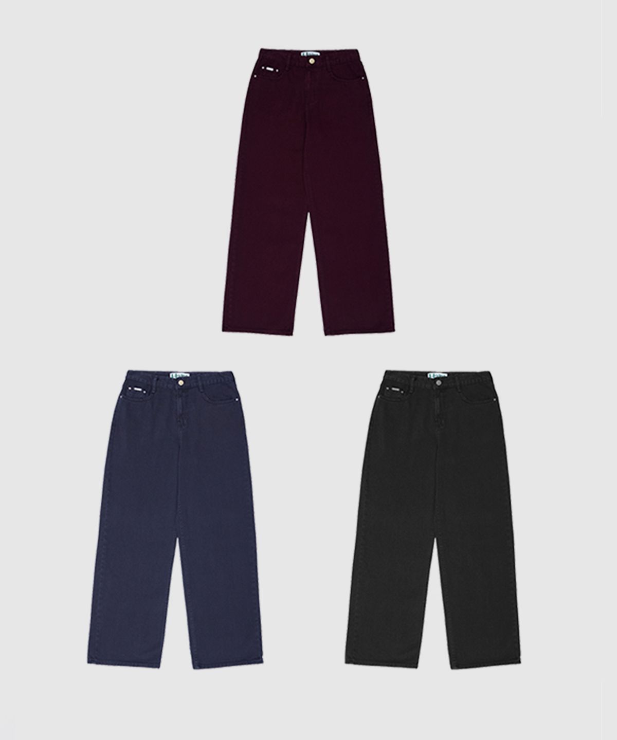 헤인트(HAINT) MORVE COLOR COTTON WIDE PANTS 3COL_WINE NAVY CHARCOAL