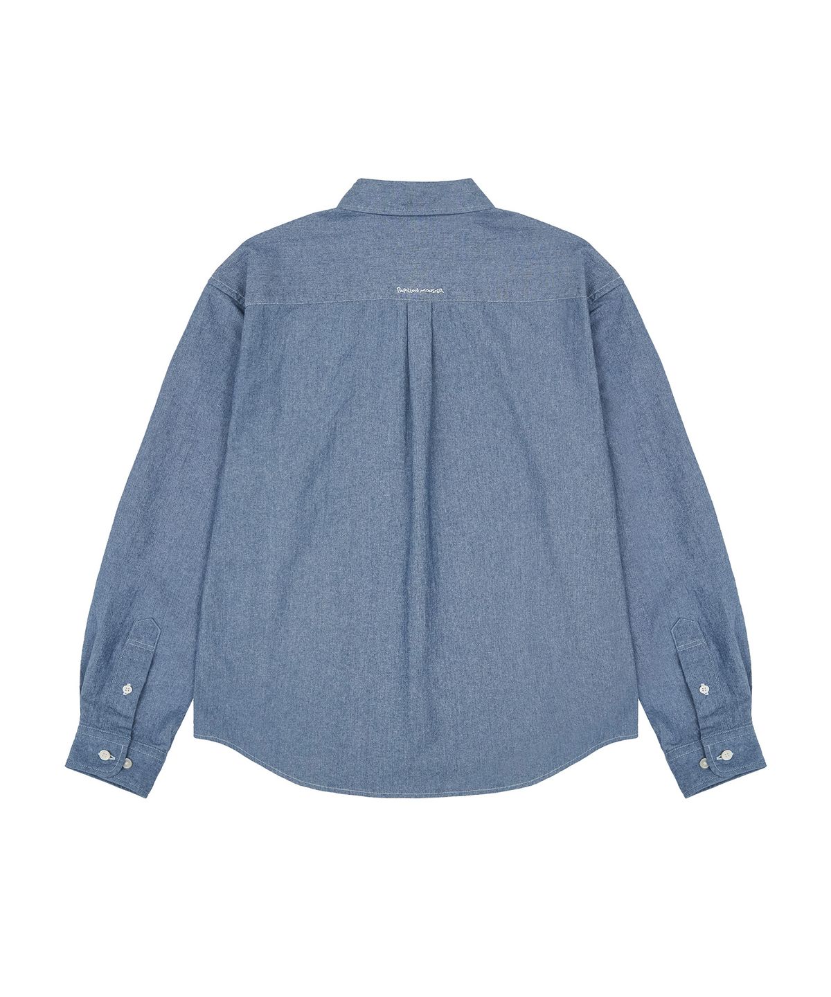 빠삐용 몬스터(PAPILLON MONSTER) L/S PAPI Emb Chambray Shirt_Blue
