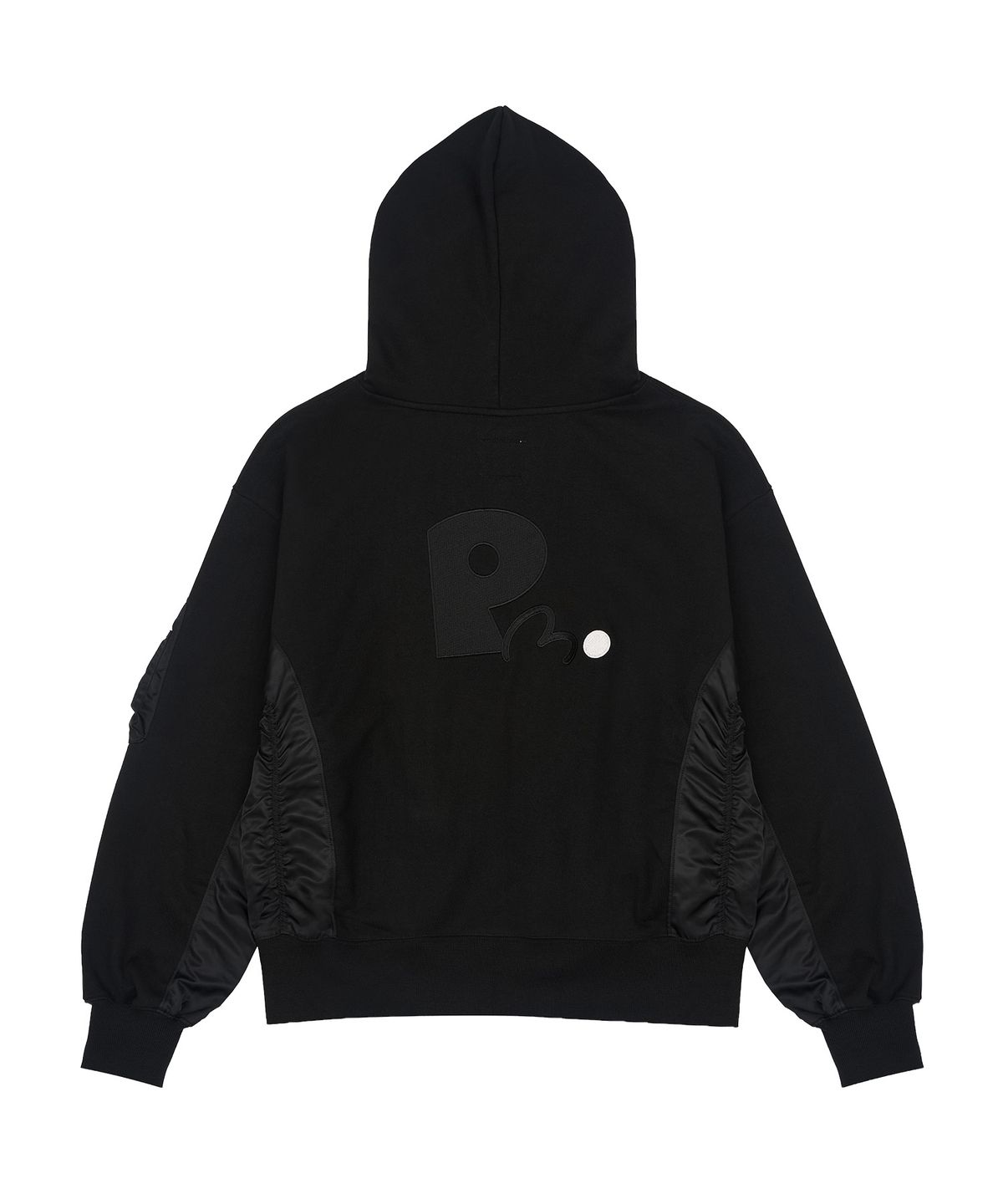 빠삐용 몬스터(PAPILLON MONSTER) L/S Nylon MA1 PM Hoodie zip-up_Black
