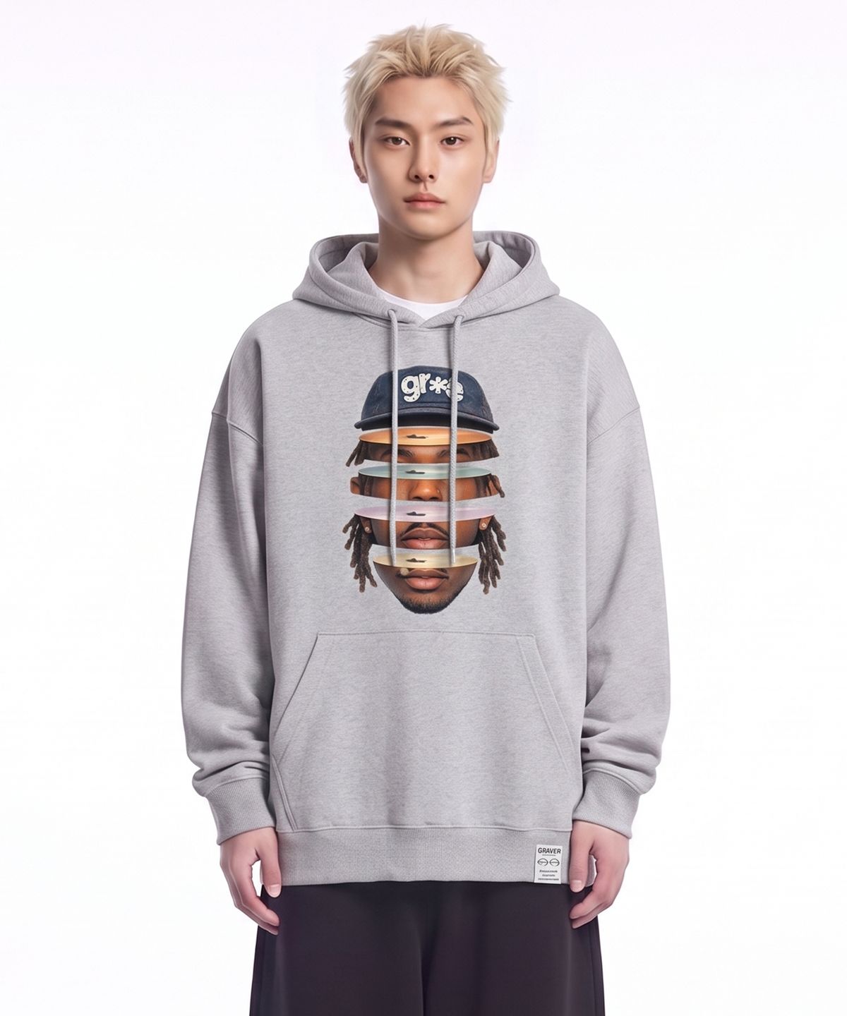 그레이버 오디너리(GRAVER ORDINARY) [ODNR UNISEX]Face Grae 후드티_4color