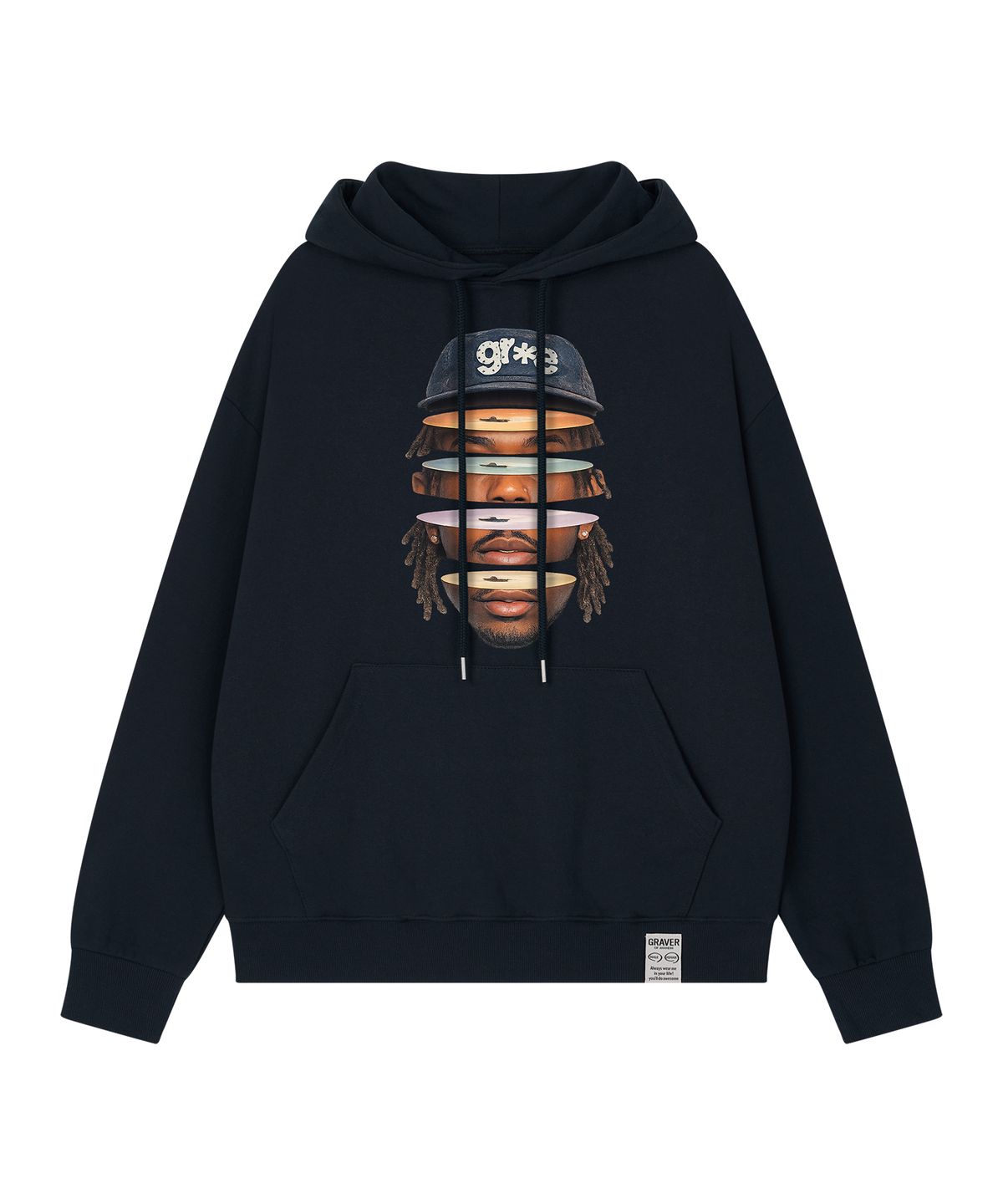 그레이버 오디너리(GRAVER ORDINARY) [ODNR UNISEX]Face Grae 후드티_Gray