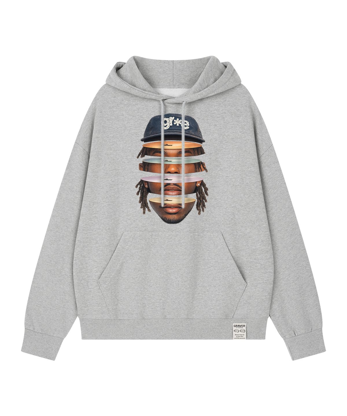 그레이버 오디너리(GRAVER ORDINARY) [ODNR UNISEX]Face Grae 후드티_Cream