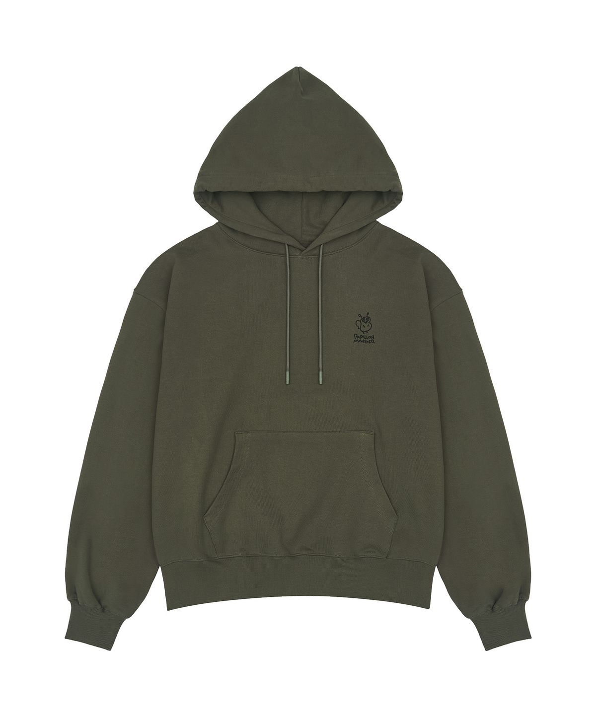 빠삐용 몬스터(PAPILLON MONSTER) L/S PAPI Clock Graphic Hoody_Khaki