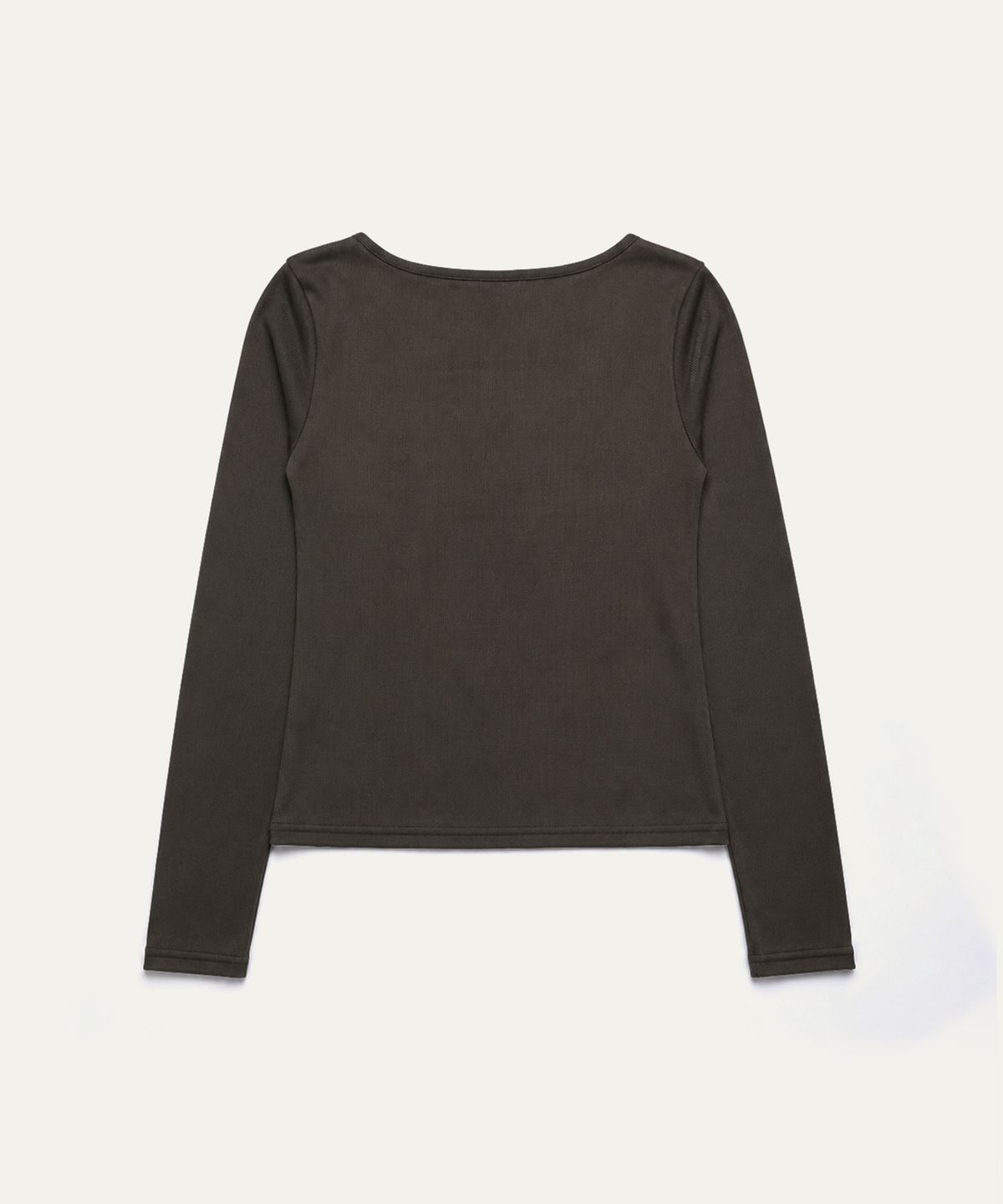 톤드(TONED) Henley neck long sleeve t-shirt (deep brown)
