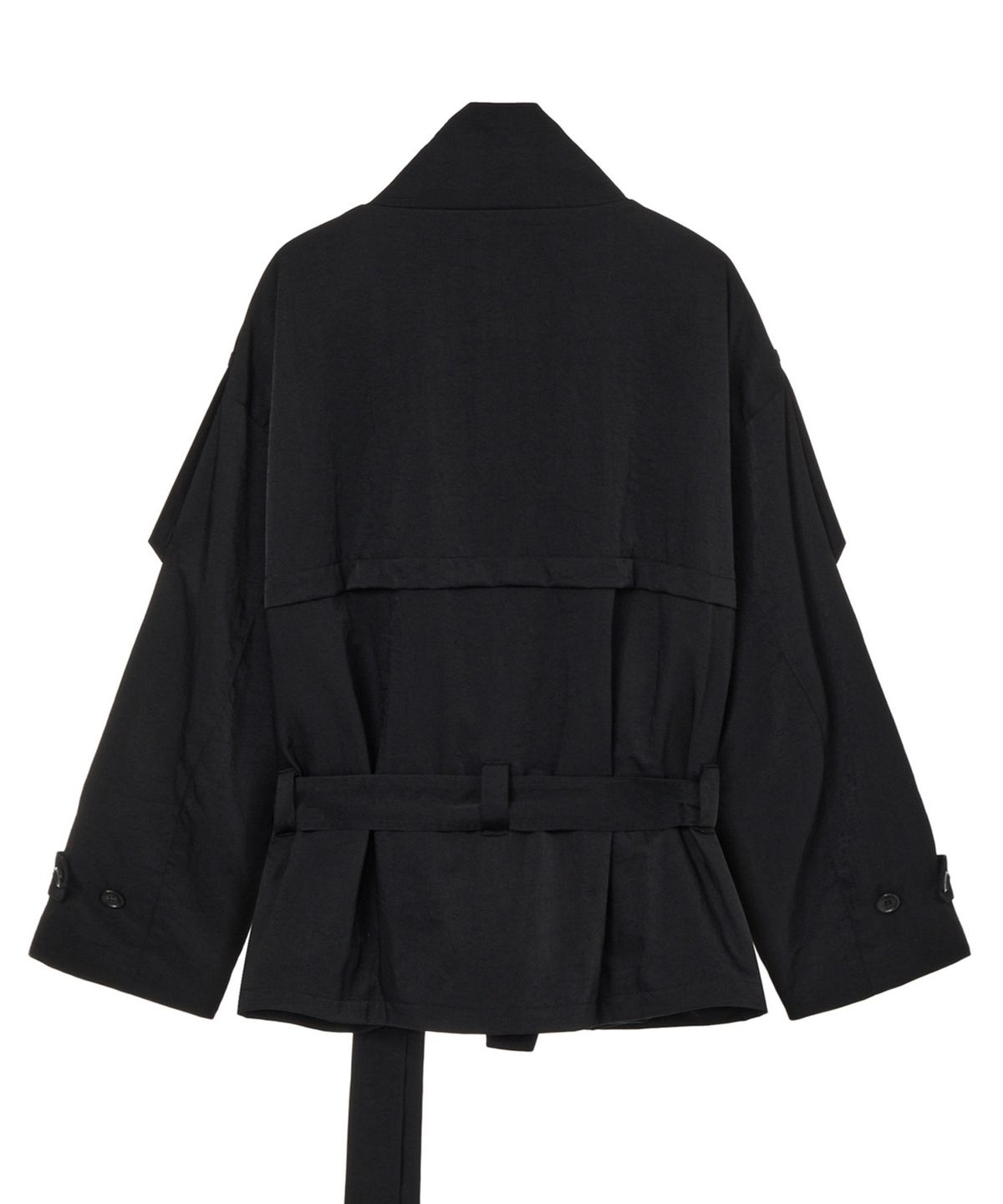 다이닛(DEINET) BUCKLE TRENCH JACKET IN BLACK