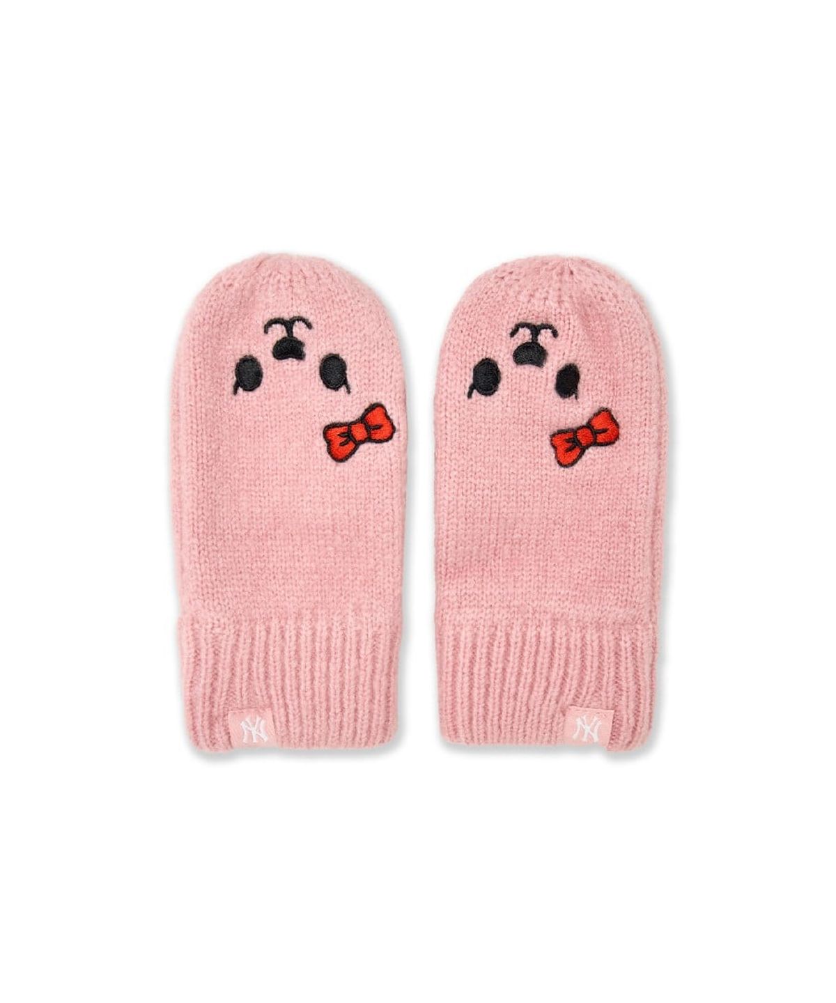 엠엘비 키즈(MLB KIDS) 메가베어 프렌즈 이어플랩비니&장갑 세트 NY (Pink)