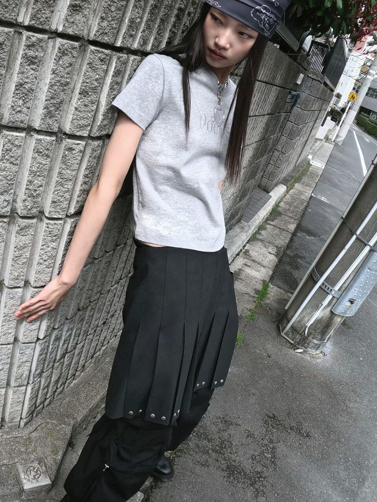 포에티시(POETISH) STUD POINT WRAP OVER-PANTS SKIRT AW6SS216_10