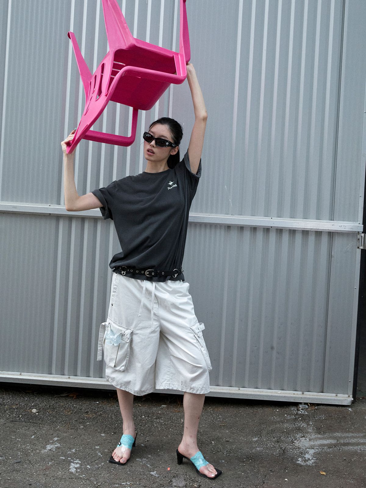 포에티시(POETISH) WASHED CARGO SHORTS AW6ML505_2color