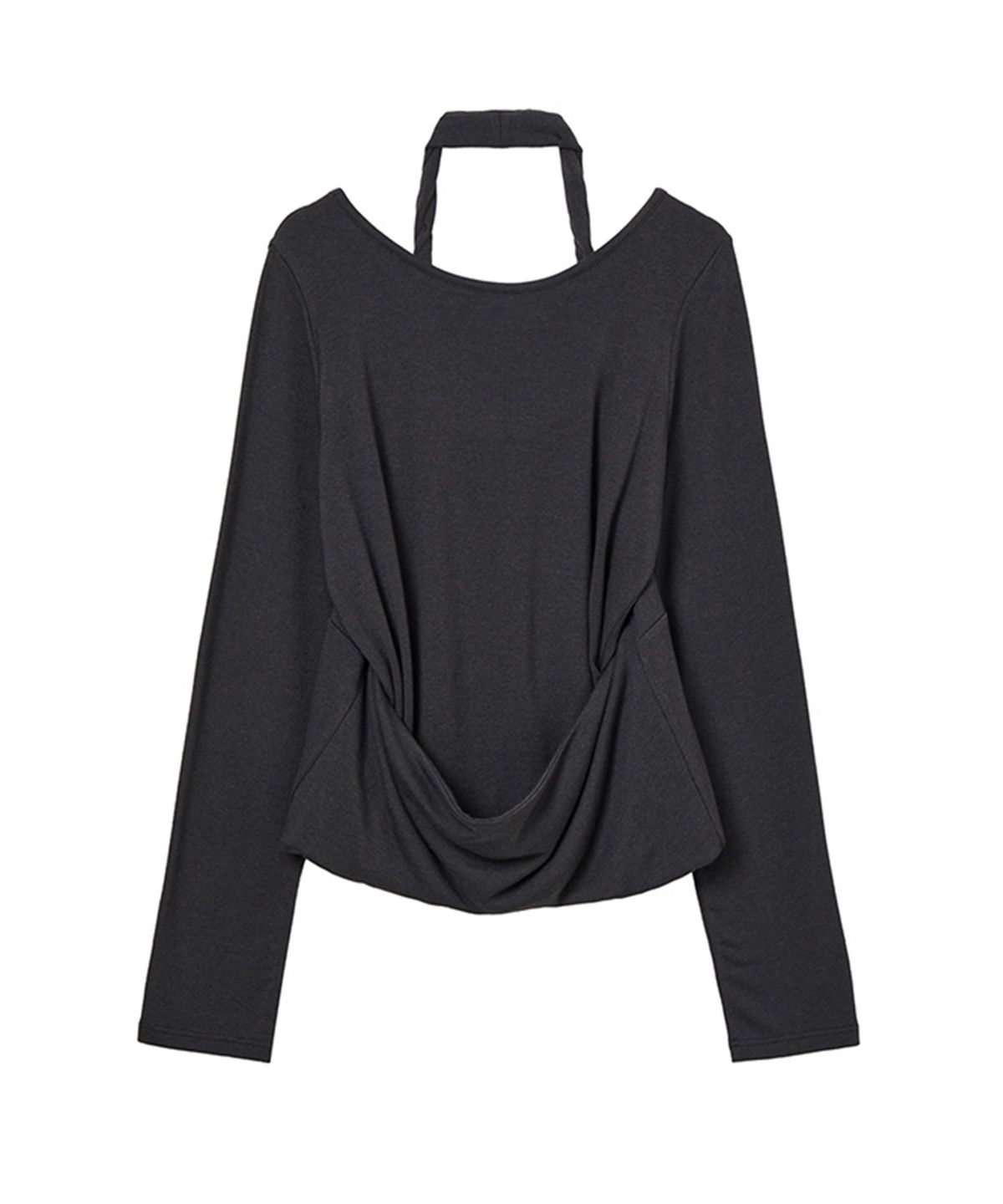 다이닛(DEINET) LAYERED HALTER NECK LONG SLEEVE IN CHARCOAL
