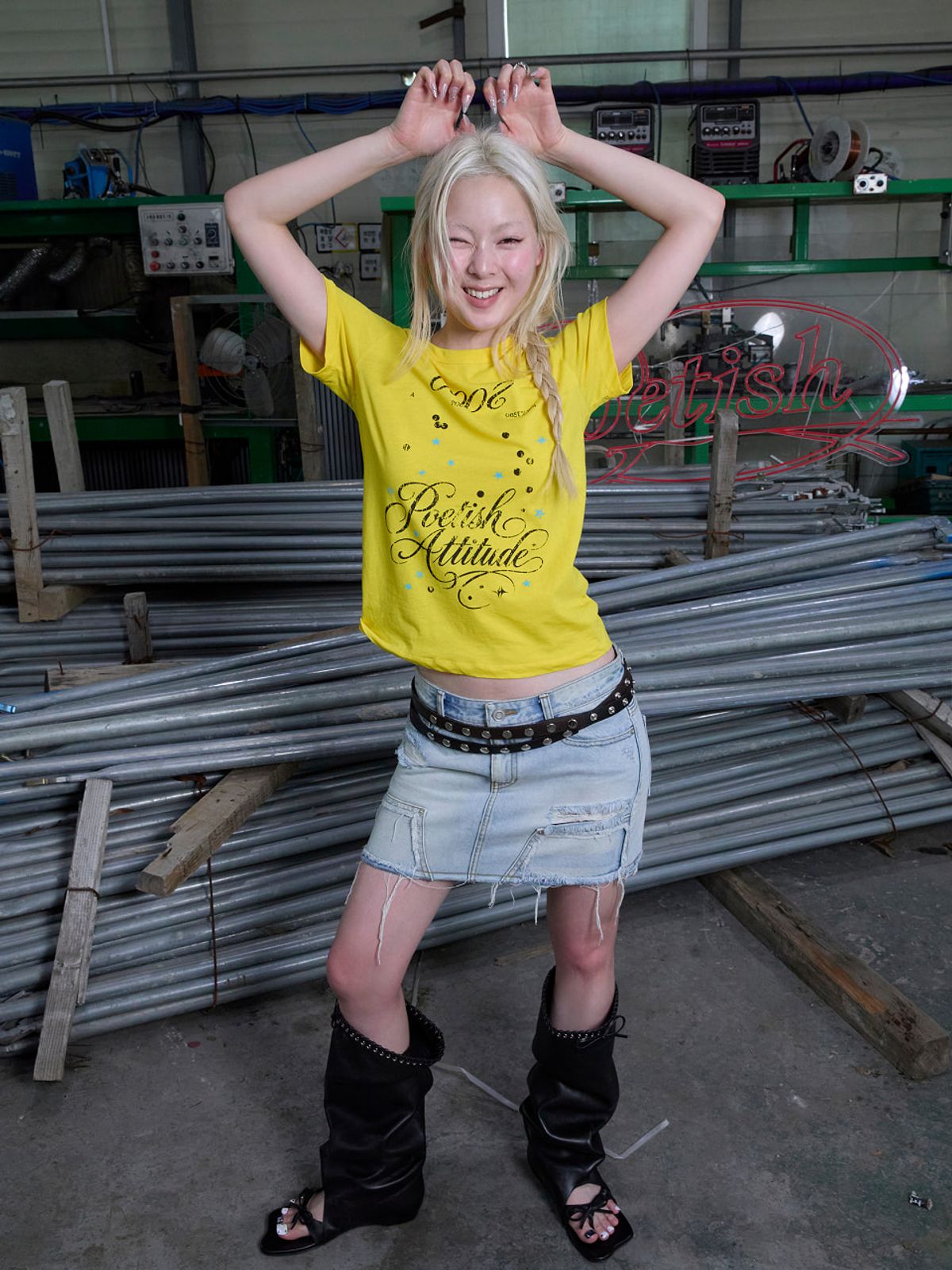 포에티시(POETISH) POETISH ATTITUDE T-SHIRT AW6ME507_2color