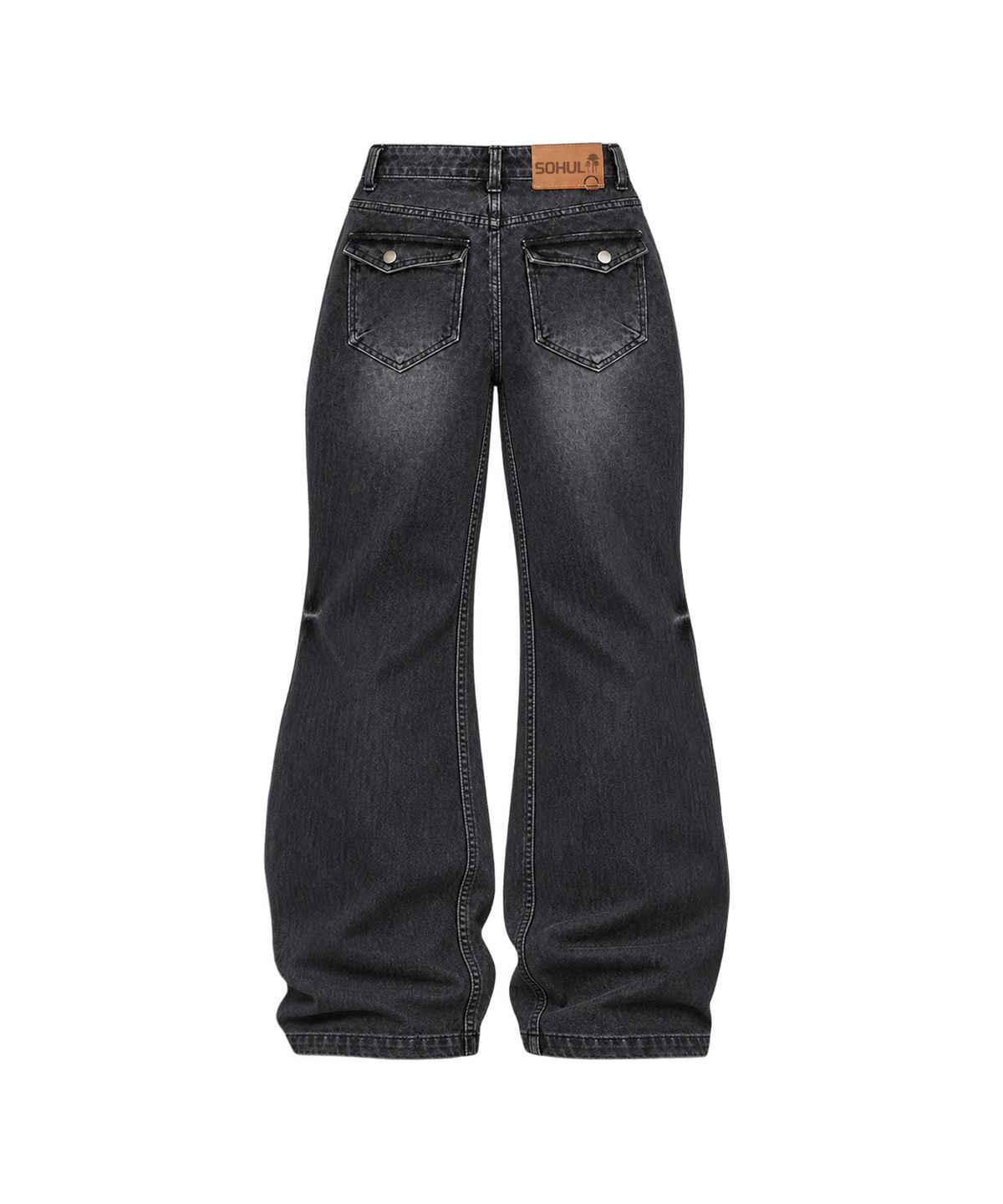 소흘(SOHUL) Fold Flare Fit Denim Jeans (블랙)