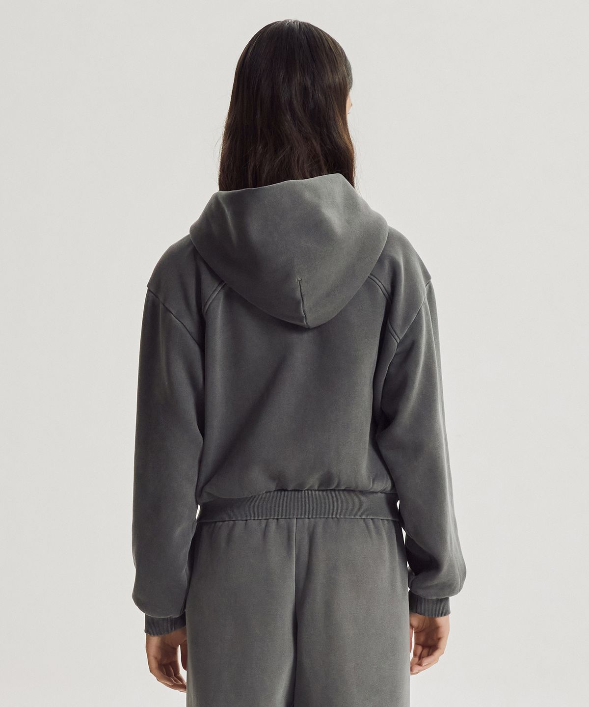 뉴발란스(NEW BALANCE) NBMDG4W052 / WOMEN 에센셜 기모 다잉 후드집업 (D/CHARCOAL)