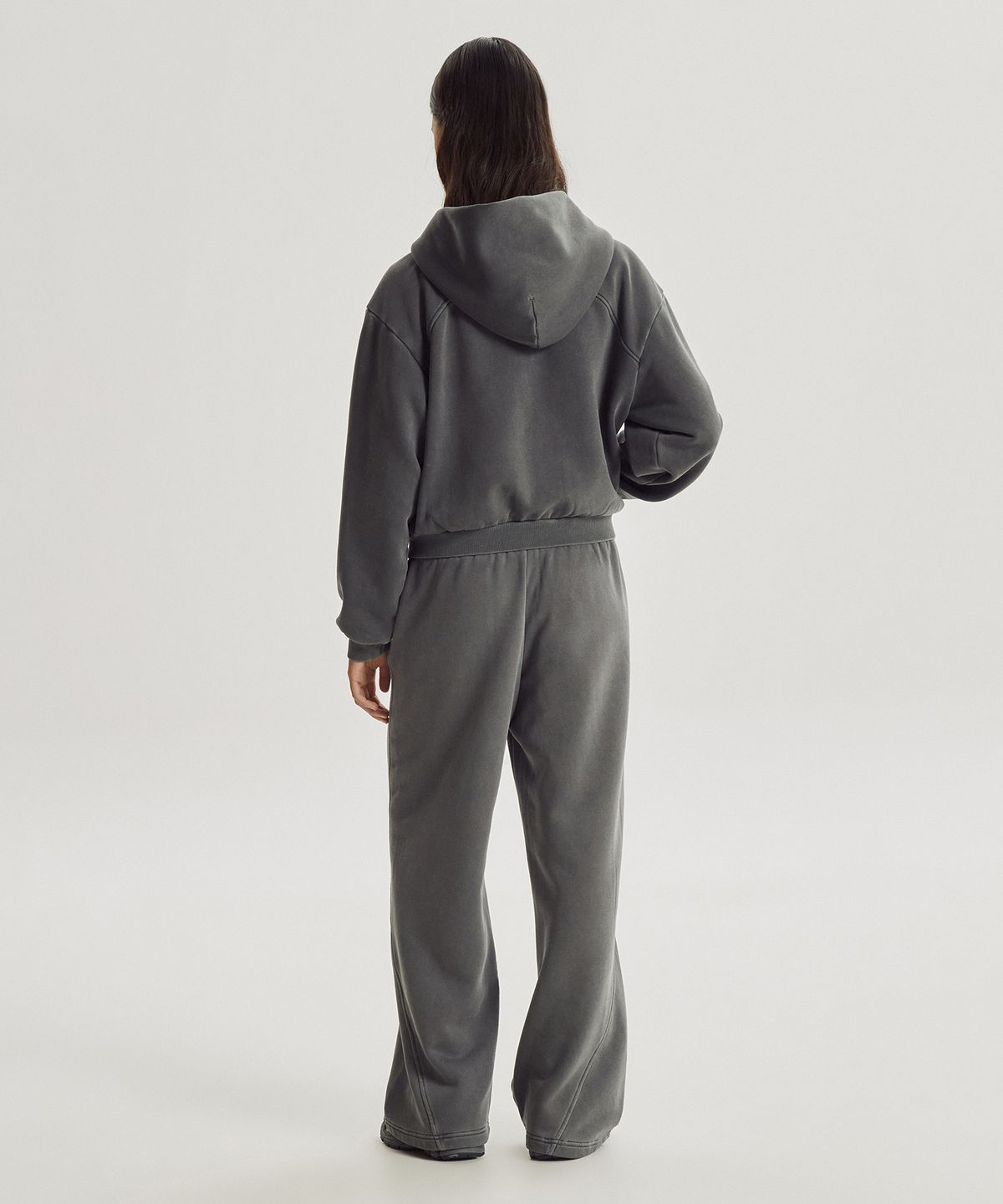 뉴발란스(NEW BALANCE) NBMDG4W052 / WOMEN 에센셜 기모 다잉 후드집업 (D/CHARCOAL)