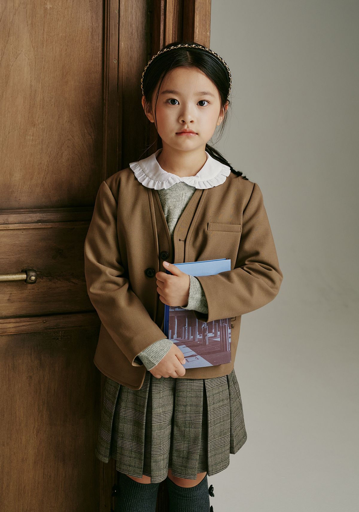 빈(BEEN) BA53JK02BG 베이지 레이어드 노카라 자켓