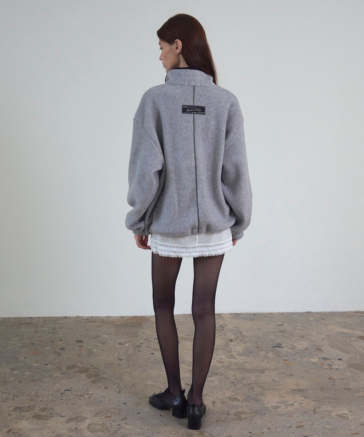 신앤리(SSIN AND LEE) Snooze Half-Zip Fleece Melange Grey