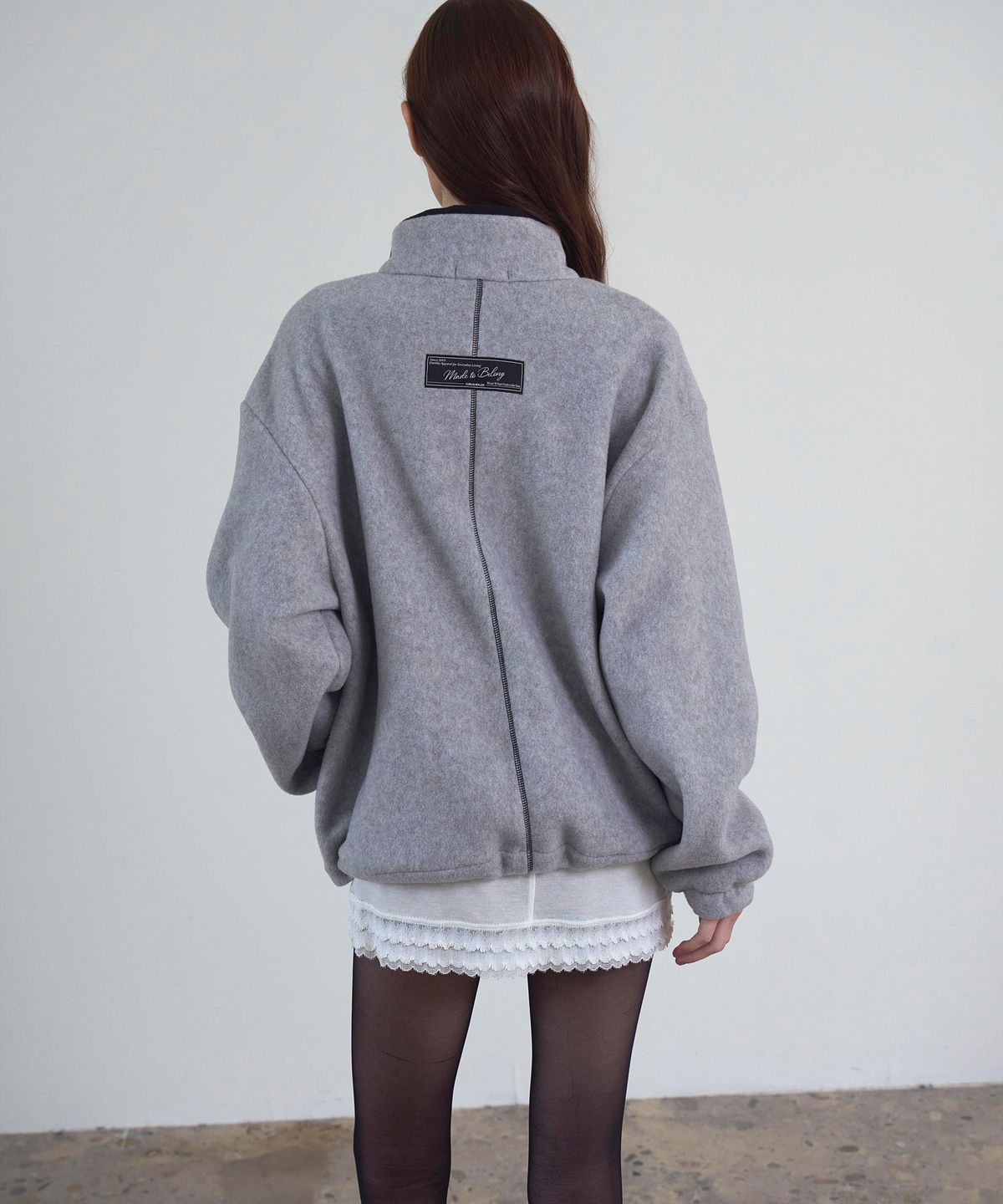 신앤리(SSIN AND LEE) Snooze Half-Zip Fleece Melange Grey