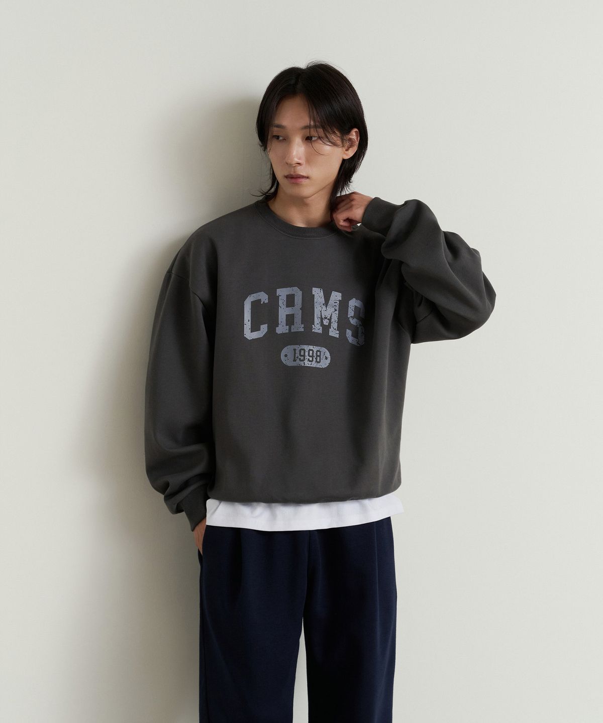 크레드먼스(CREEDMENS) [기모/논기모] CRMS 1998 크랙 아치 로고 맨투맨