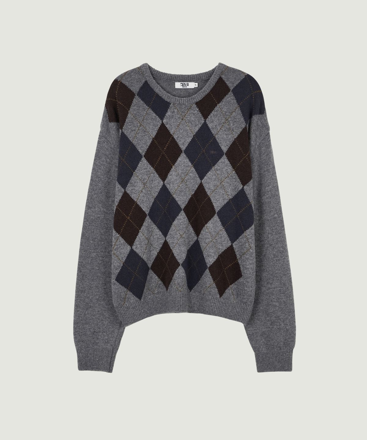 그로브(GROVE) ADELA ARGYLE KNIT (MELANGE GRAY)