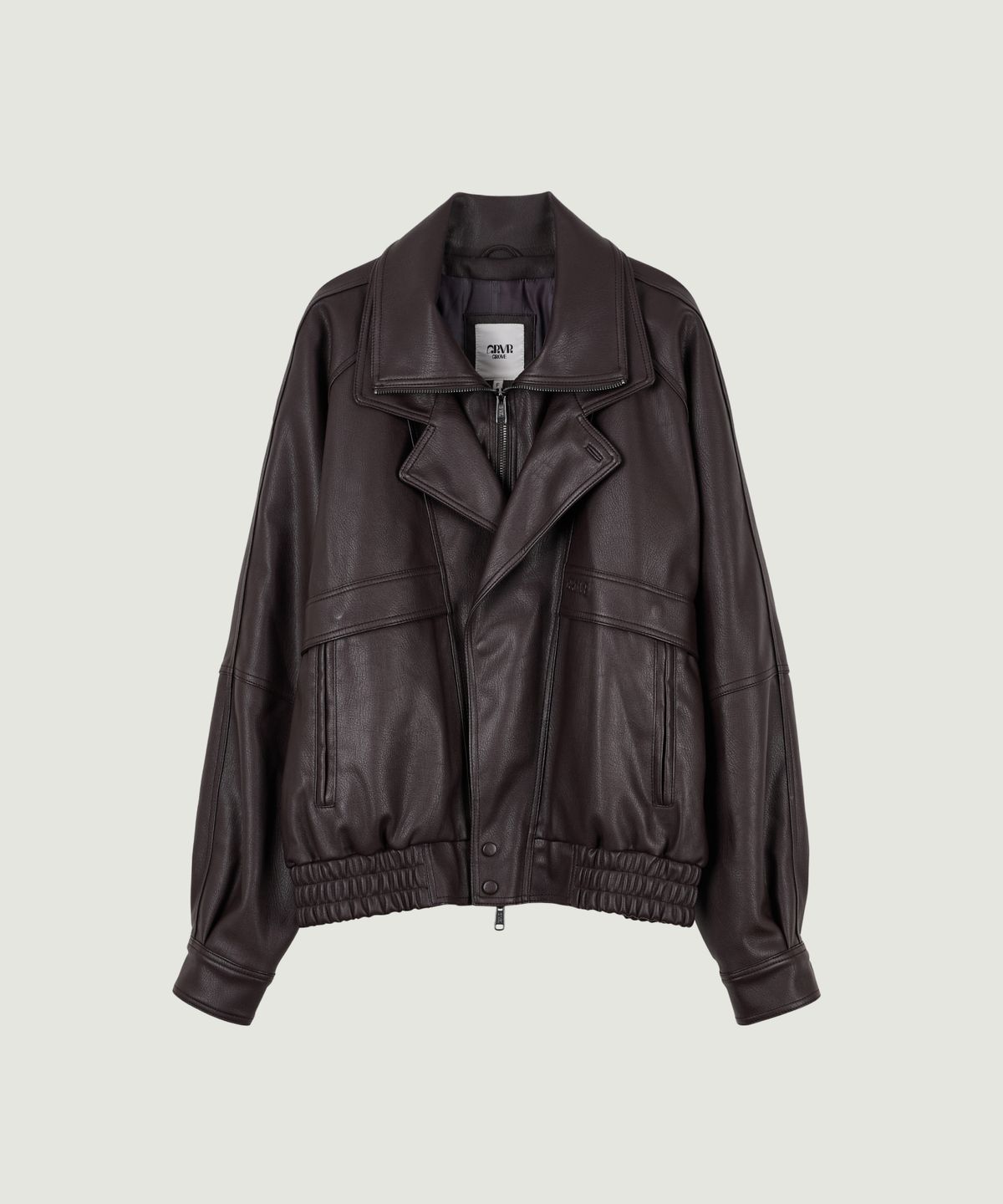 그로브(GROVE) ELSA LEATHER JUMPER (BROWN)