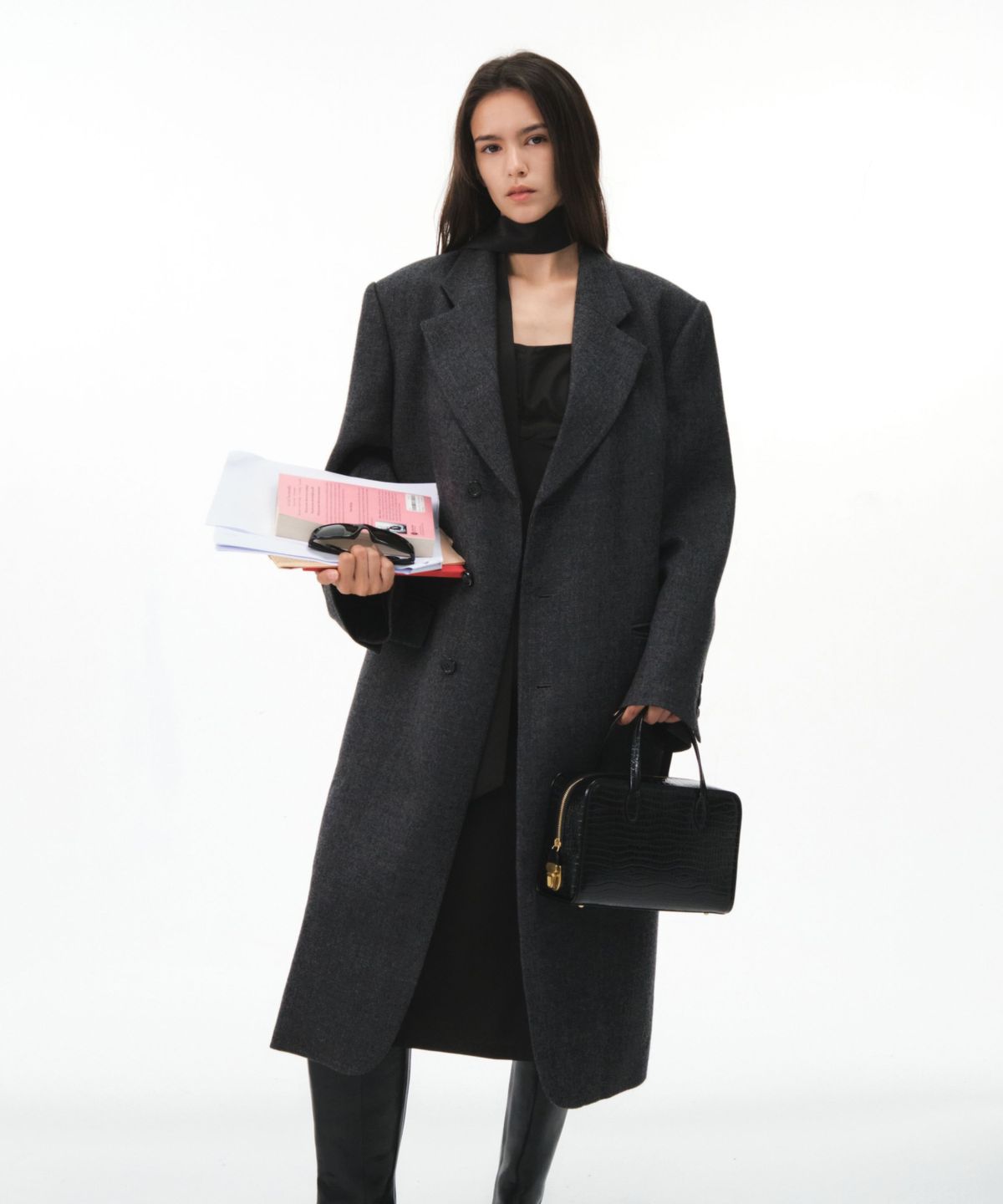 그로브(GROVE) HILDA SINGLE COAT (CHARCOAL)