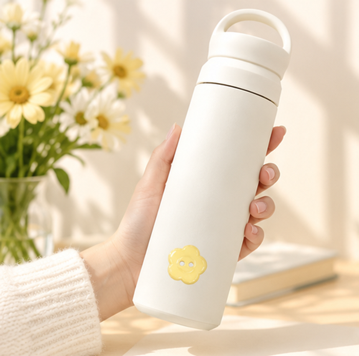 이레케이스앤굿즈(IRECASEGOODS) 단추 디자인 핸들텀블러 보온 보냉 500ml 휴대용