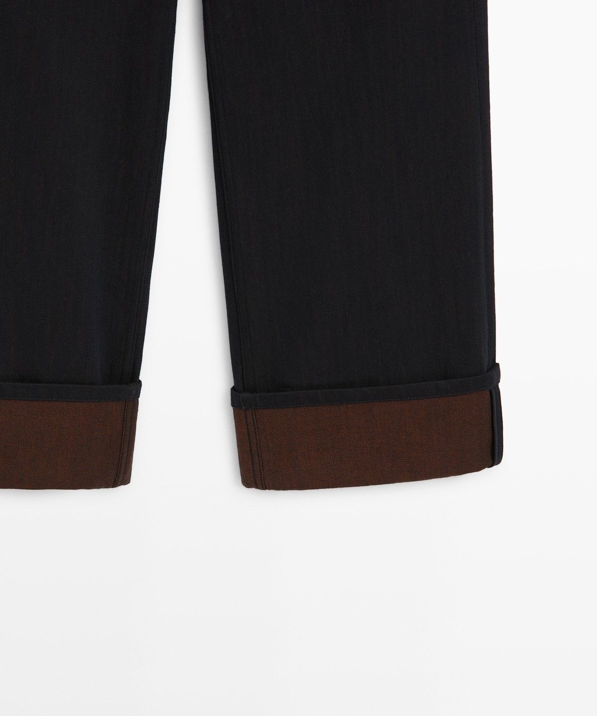 마시모두띠(MASSIMO DUTTI) 와이드 레그 미드라이즈 턴업 디테일 진
