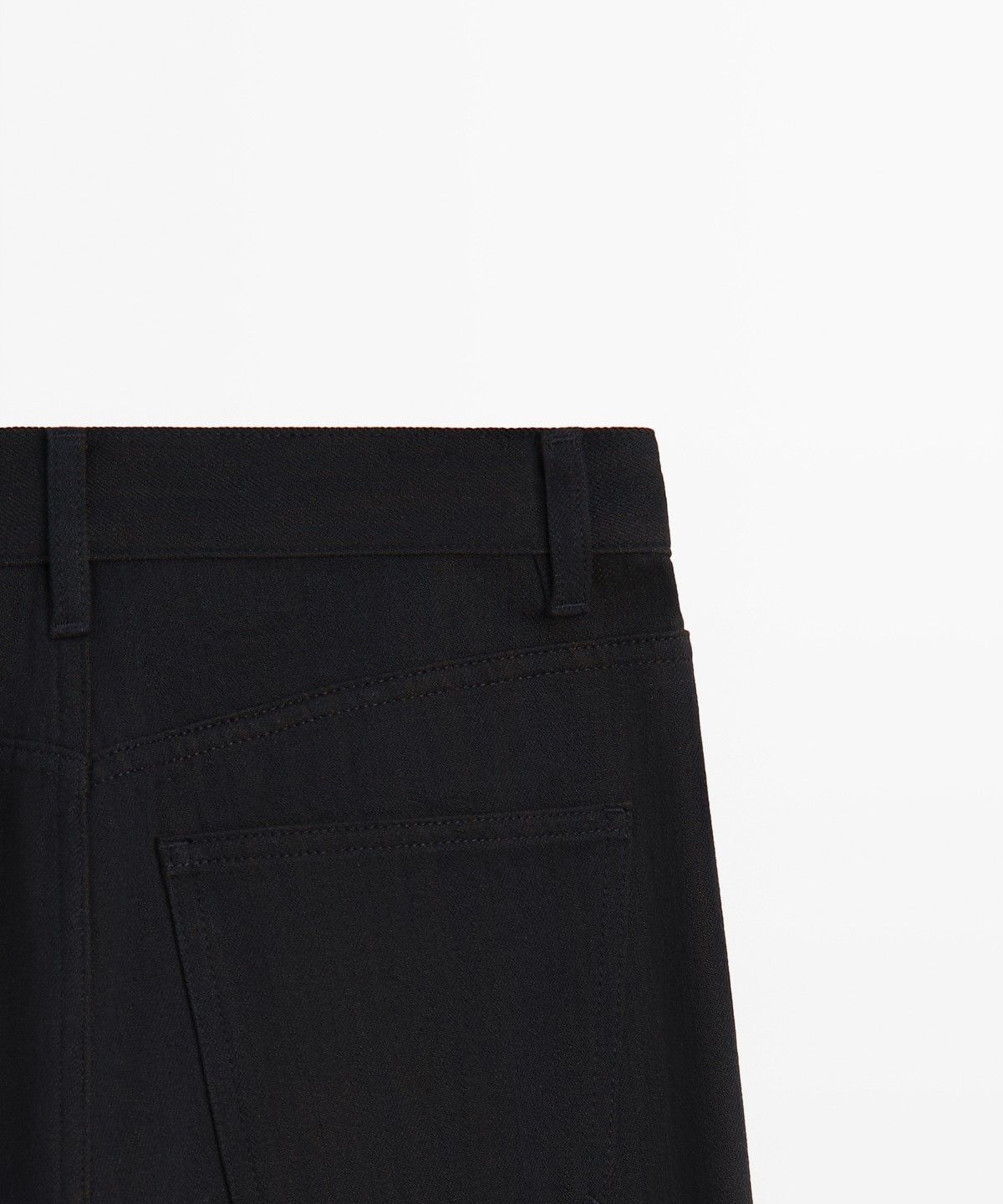 마시모두띠(MASSIMO DUTTI) 와이드 레그 미드라이즈 턴업 디테일 진