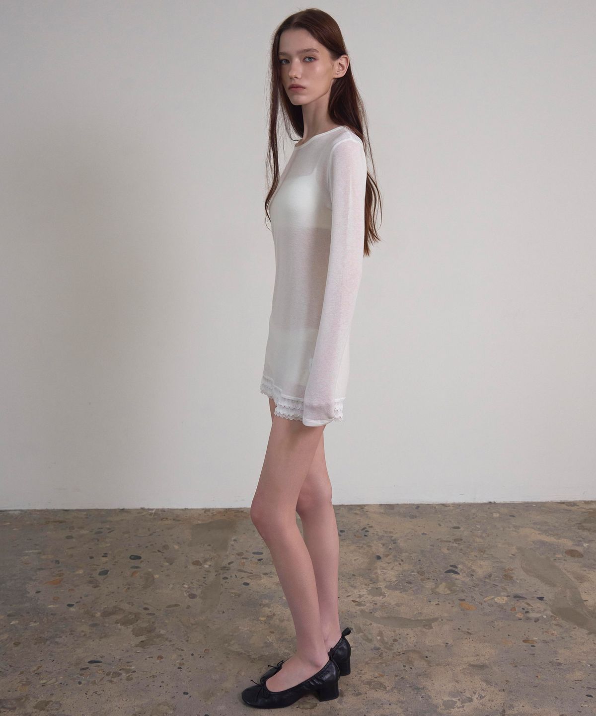 신앤리(SSIN AND LEE) Melt Lace Mini Dress White