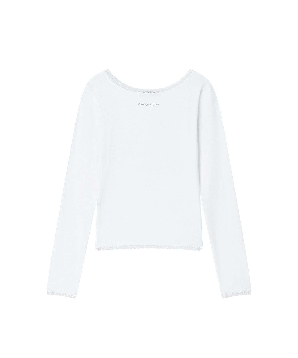 로타입(ROUGHTYPE) Scallop Lace Off-shoulder Long Sleeve - White