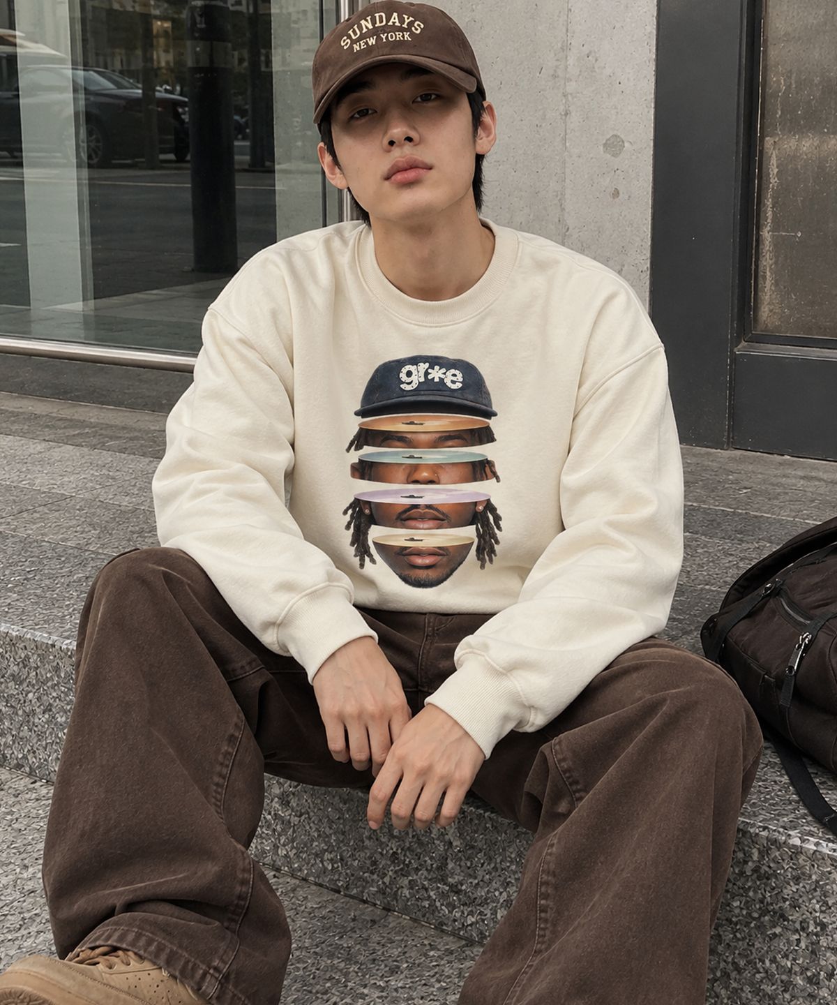 그레이버 오디너리(GRAVER ORDINARY) [ODNR UNISEX]Face Grae 맨투맨_4color