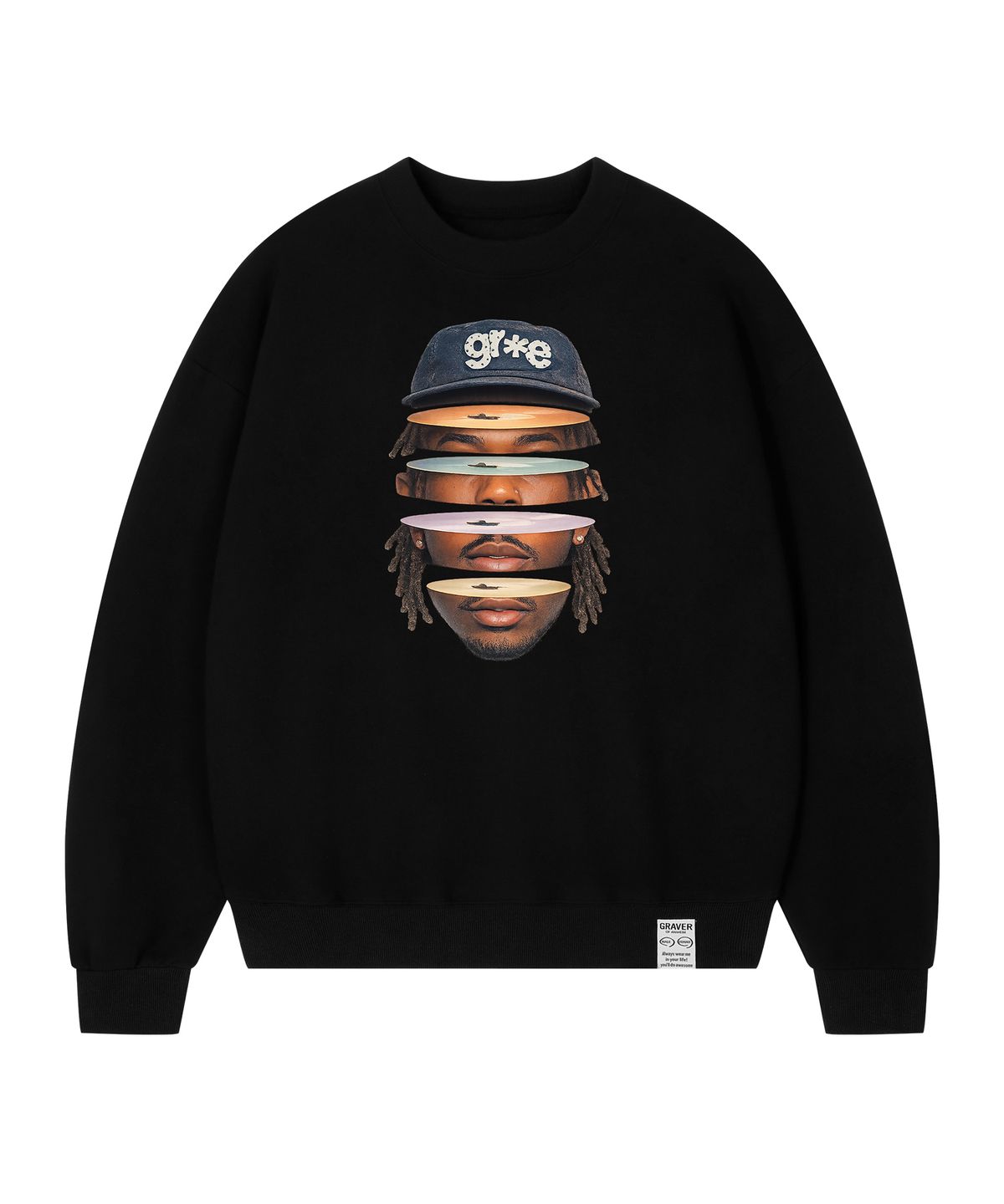 그레이버 오디너리(GRAVER ORDINARY) [ODNR UNISEX]Face Grae 맨투맨_Navy