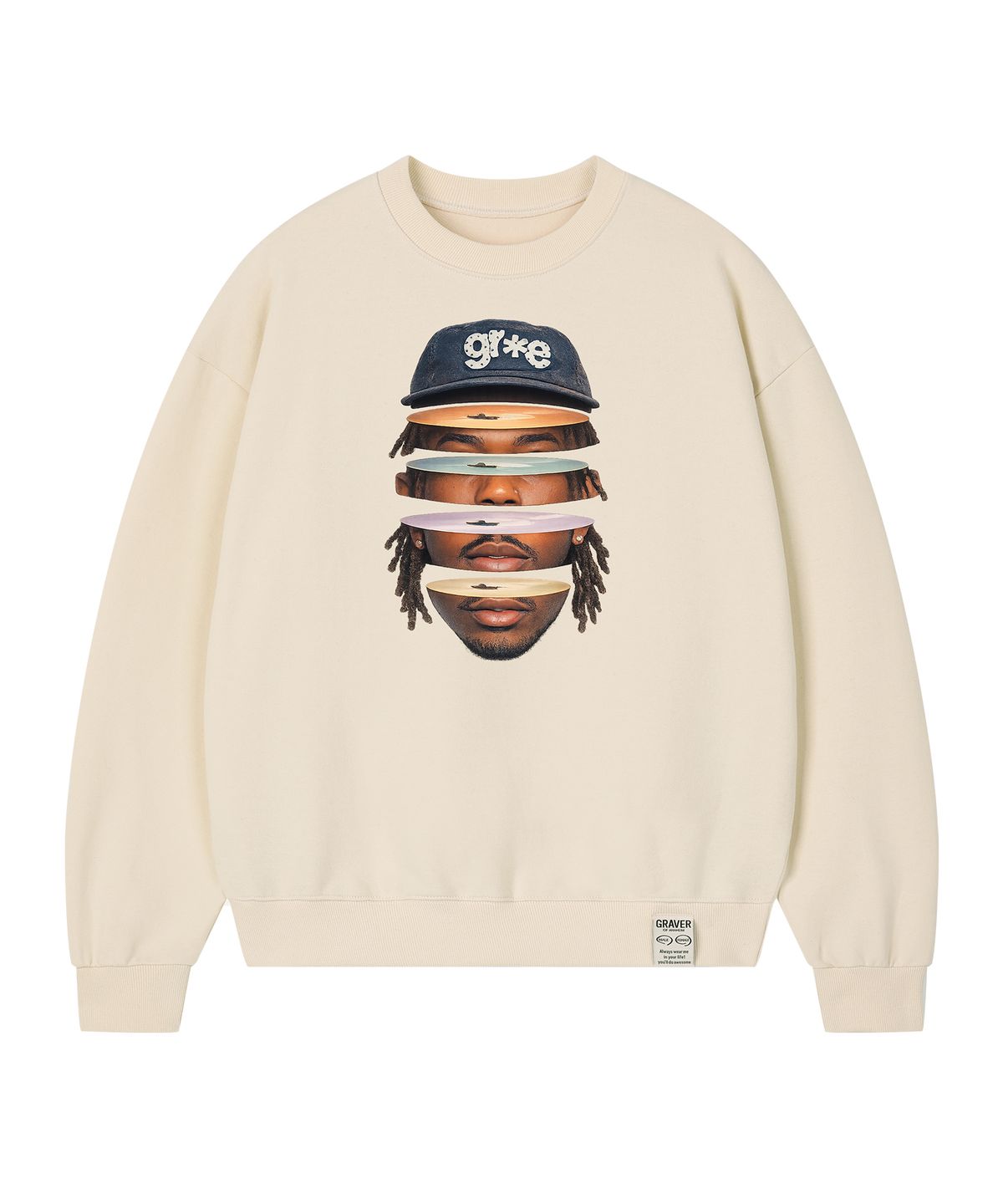 그레이버 오디너리(GRAVER ORDINARY) [ODNR UNISEX]Face Grae 맨투맨_Navy